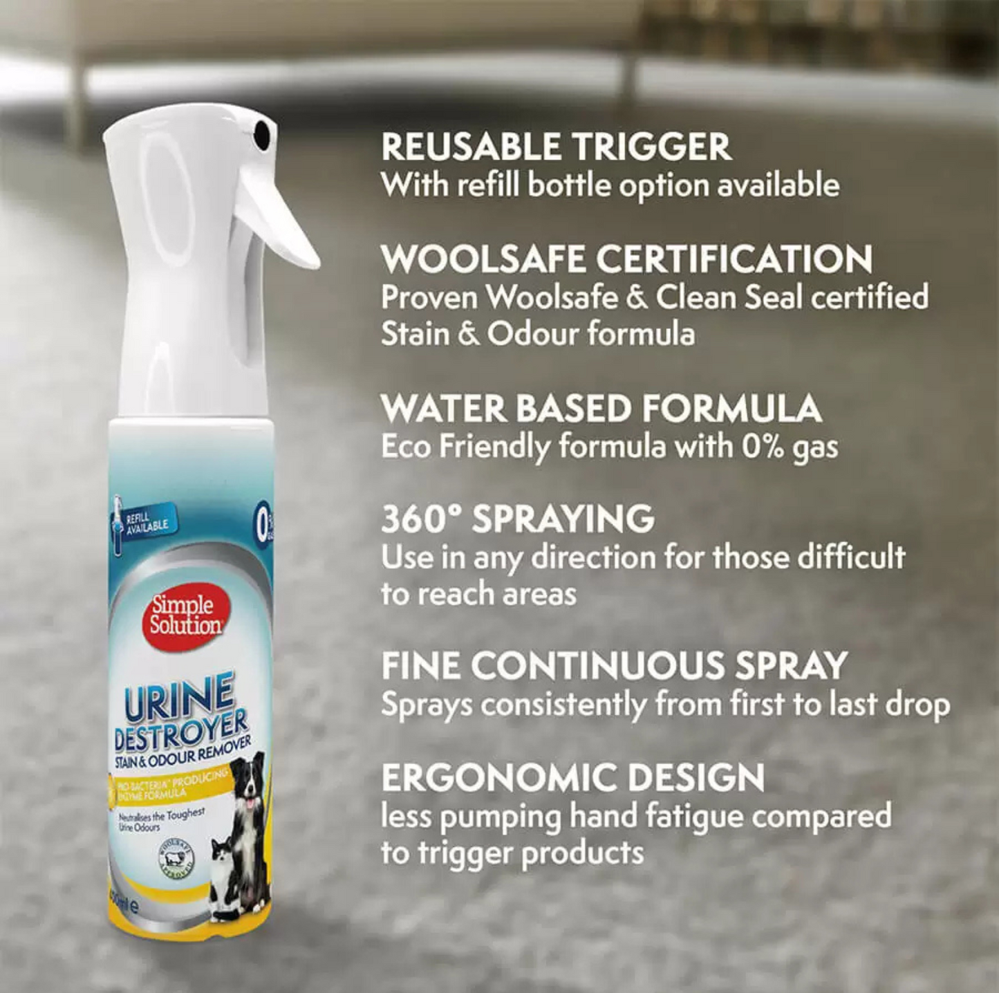 SIMPLE SOLUTION Urine Destroyer - Refillable Flairosol 400ml - {{product.type}} - PawPawUp