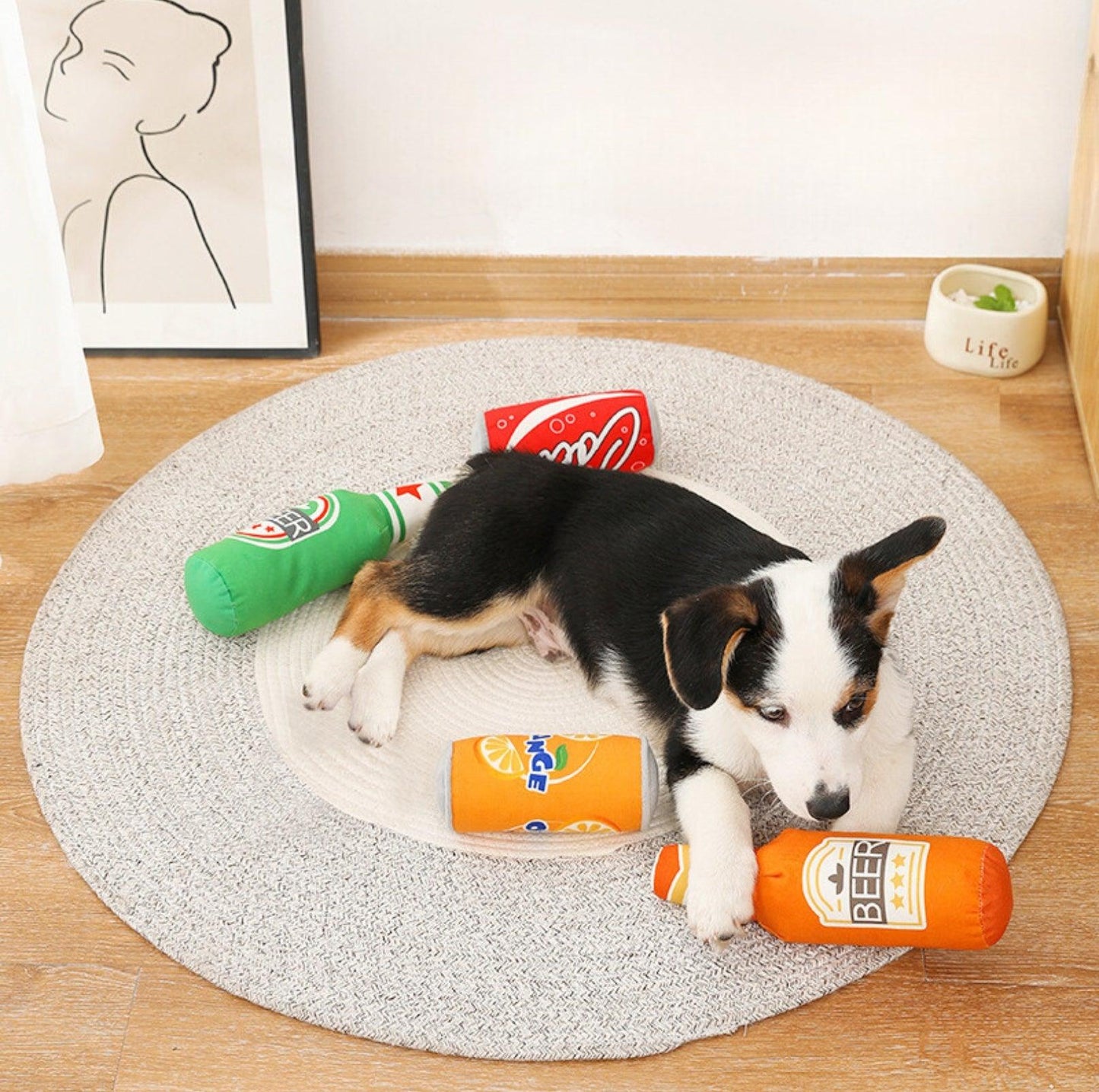 Sippin' Smiles Plush Pet Chewing Toy Set with Interactive Squeakers - {{product.type}} - PawPawUp