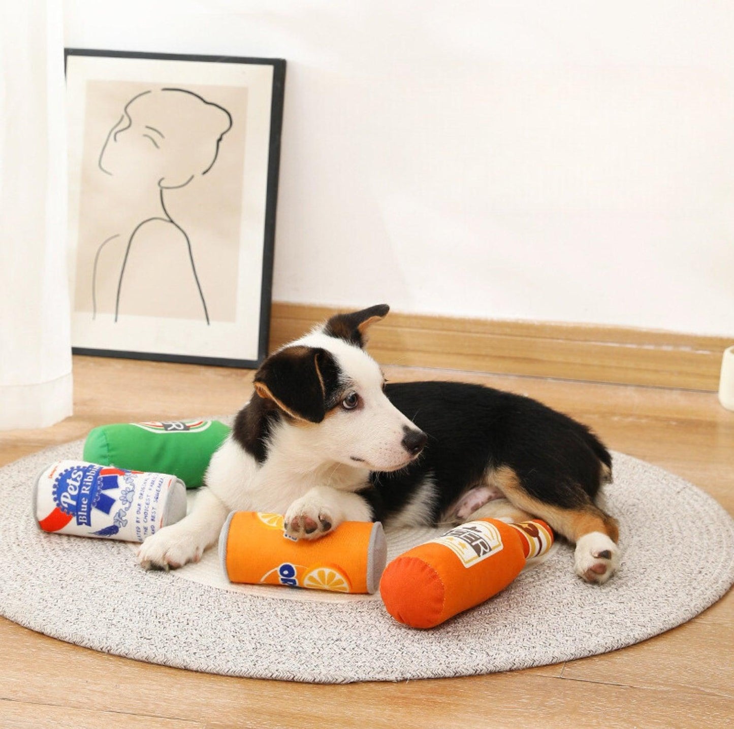 Sippin' Smiles Plush Pet Chewing Toy Set with Interactive Squeakers - {{product.type}} - PawPawUp