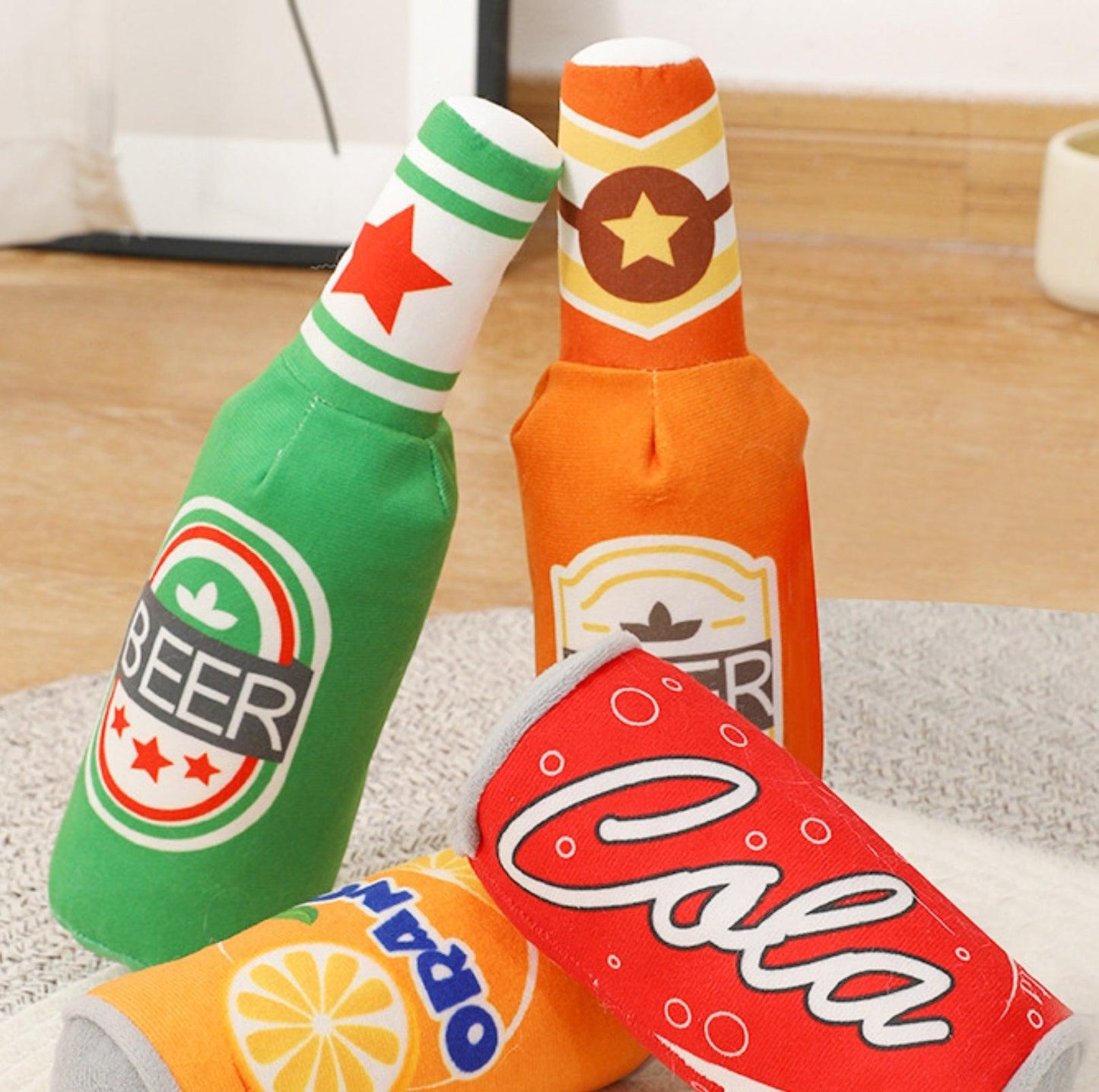 Sippin' Smiles Plush Pet Chewing Toy Set with Interactive Squeakers - {{product.type}} - PawPawUp