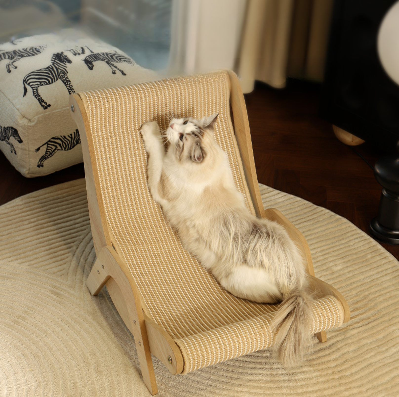 Sisal Lounge Chair for Cats – Scratcher & Sofa in One - {{product.type}} - PawPawUp