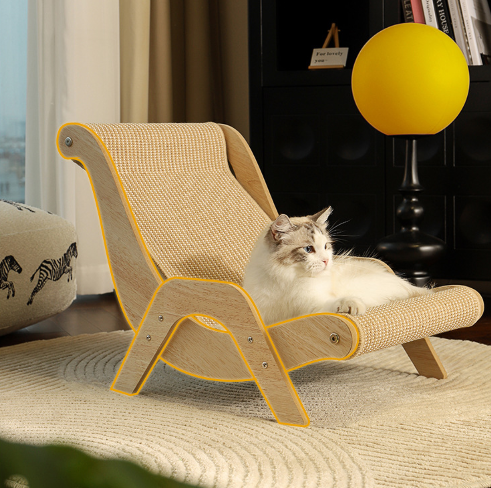 Sisal Lounge Chair for Cats – Scratcher & Sofa in One - {{product.type}} - PawPawUp