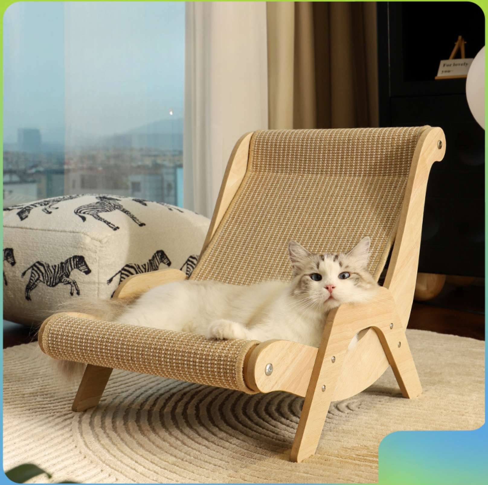 Sisal Lounge Chair for Cats – Scratcher & Sofa in One - {{product.type}} - PawPawUp
