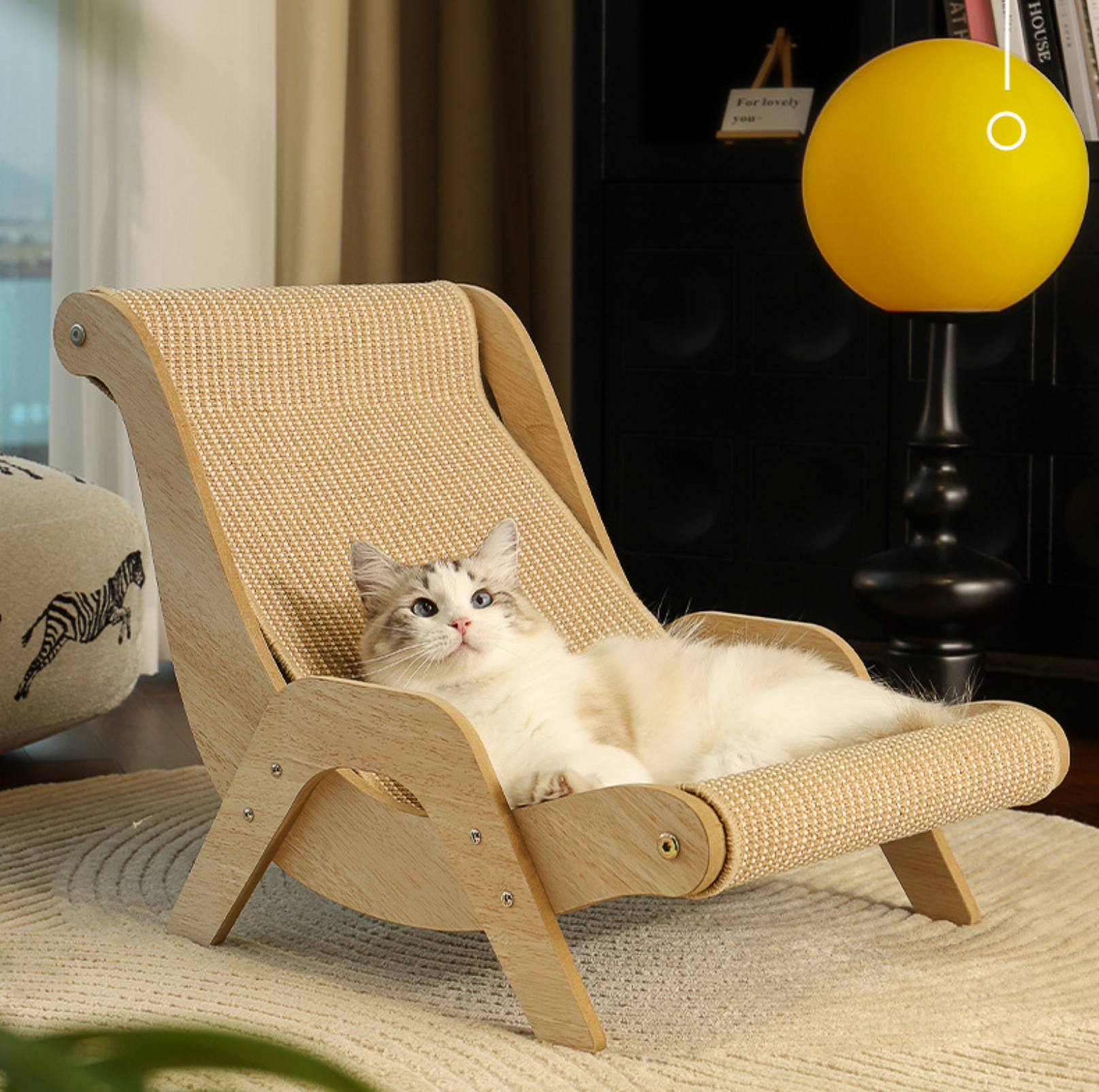 Sisal Lounge Chair for Cats – Scratcher Sofa in One – PawPawUp