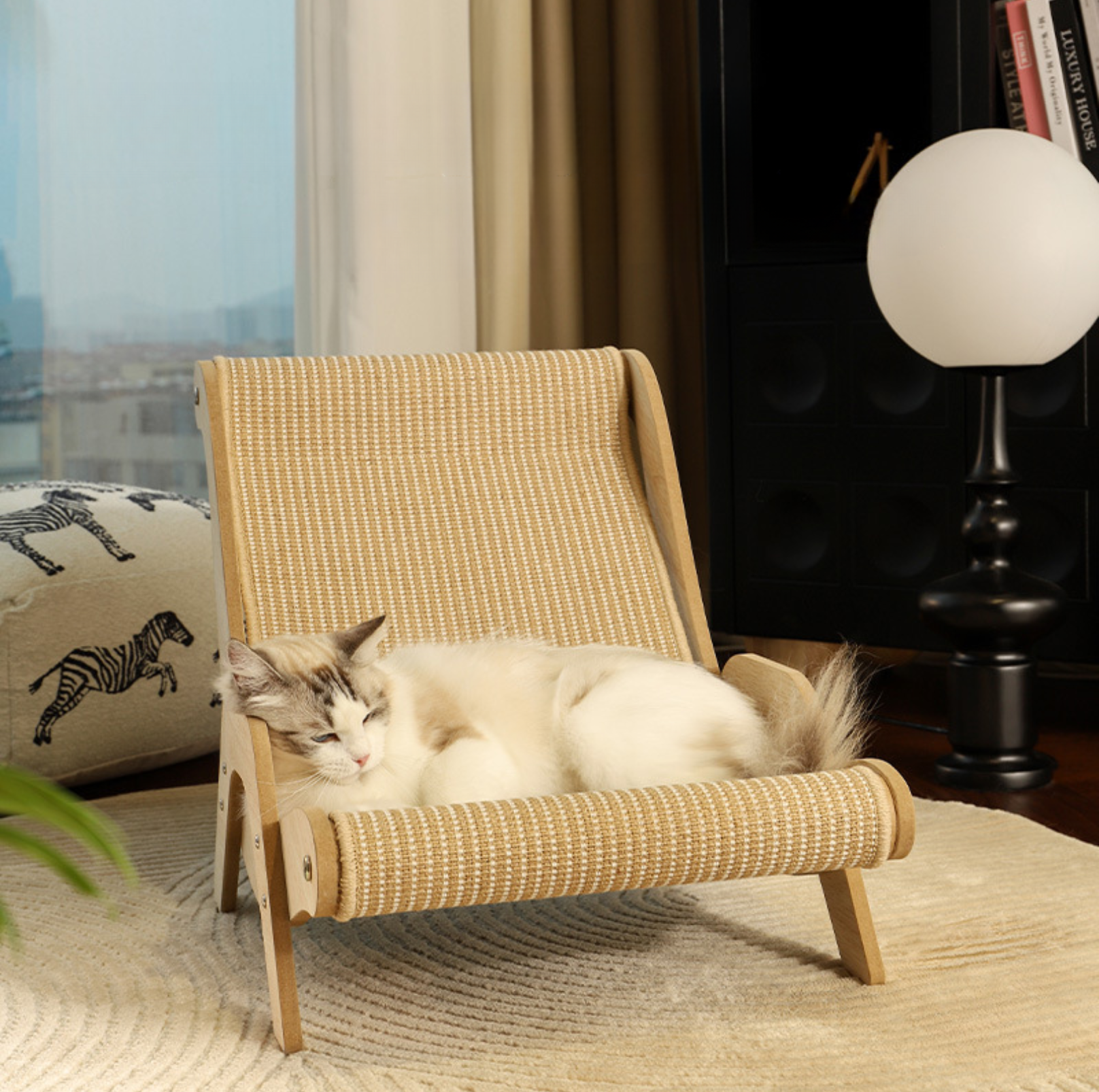 Sisal Lounge Chair for Cats – Scratcher & Sofa in One - {{product.type}} - PawPawUp