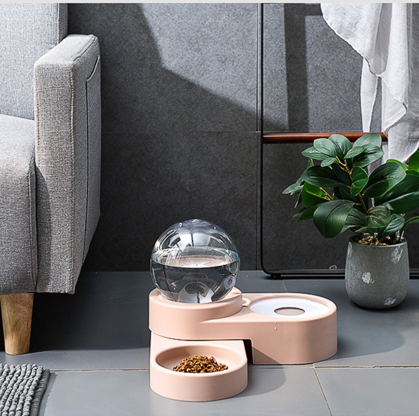 Spherical Double Cat and Small Dog Bowl With Automatic Water Refill - {{product.type}} - PawPawUp