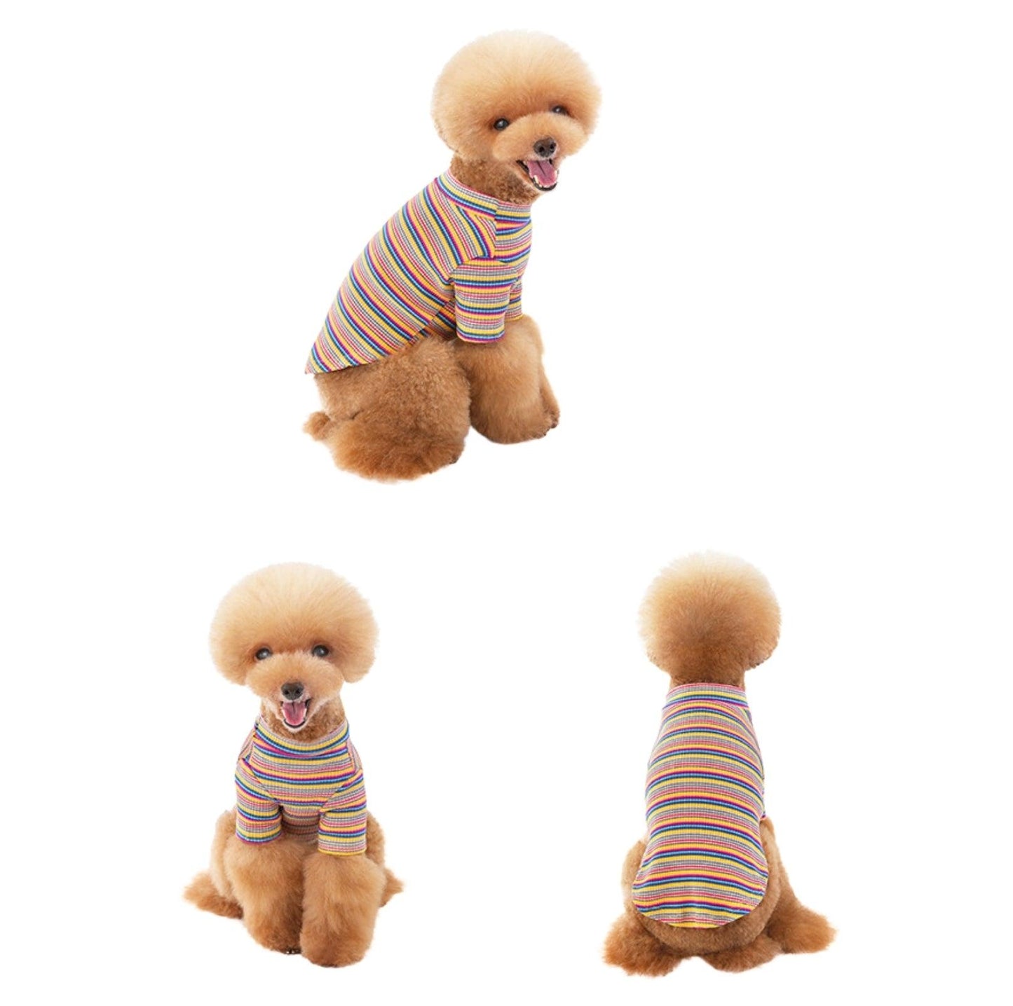 Stylish Striped Pet T-Shirt - {{product.type}} - PawPawUp