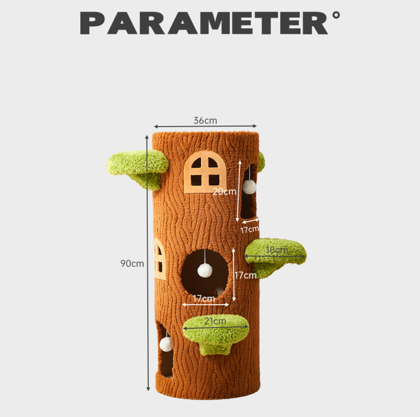 Tree Trunk Cat Tower – Cozy Hideaway & Scratcher in One - {{product.type}} - PawPawUp
