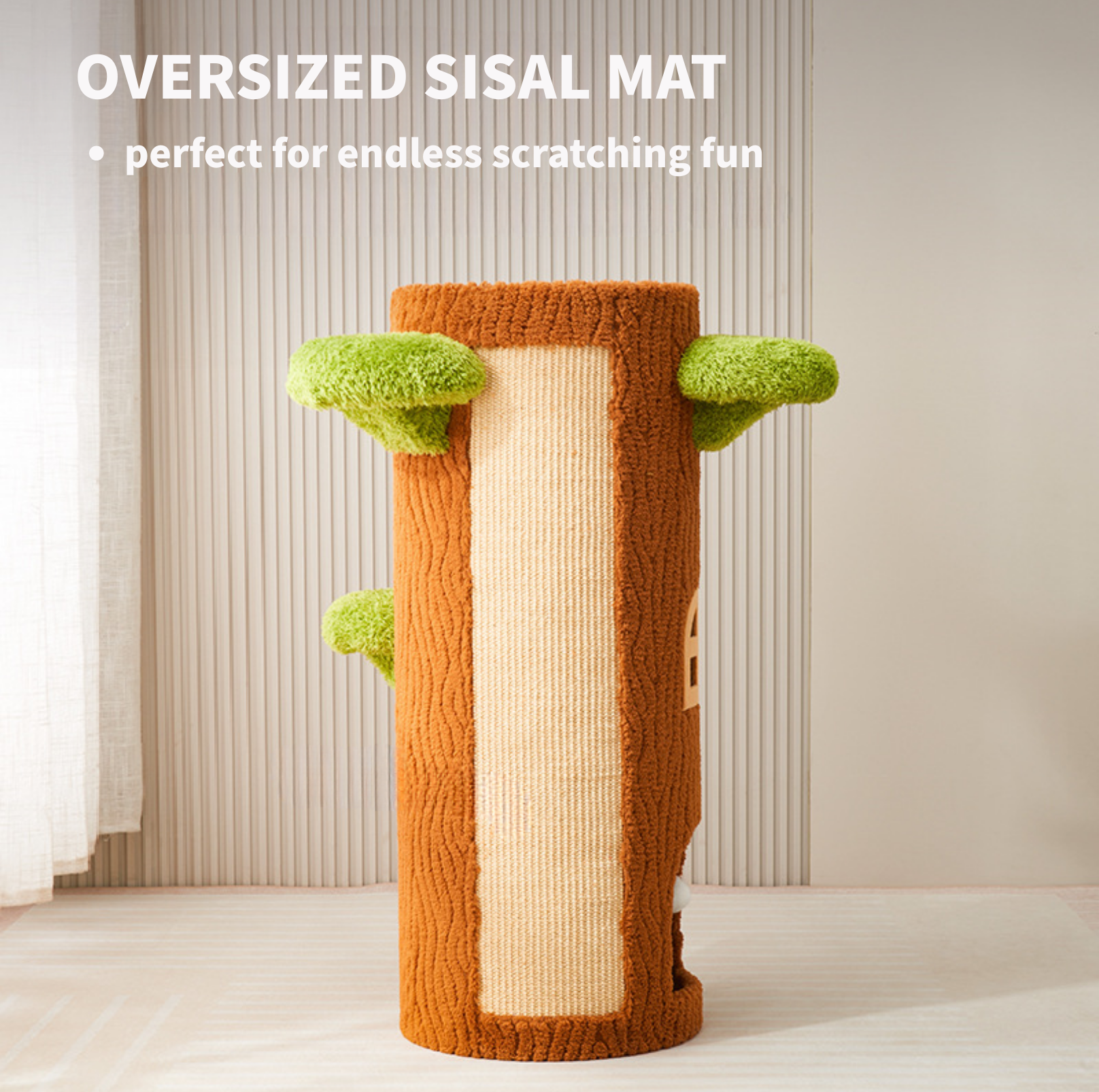 Tree Trunk Cat Tower – Cozy Hideaway & Scratcher in One - {{product.type}} - PawPawUp