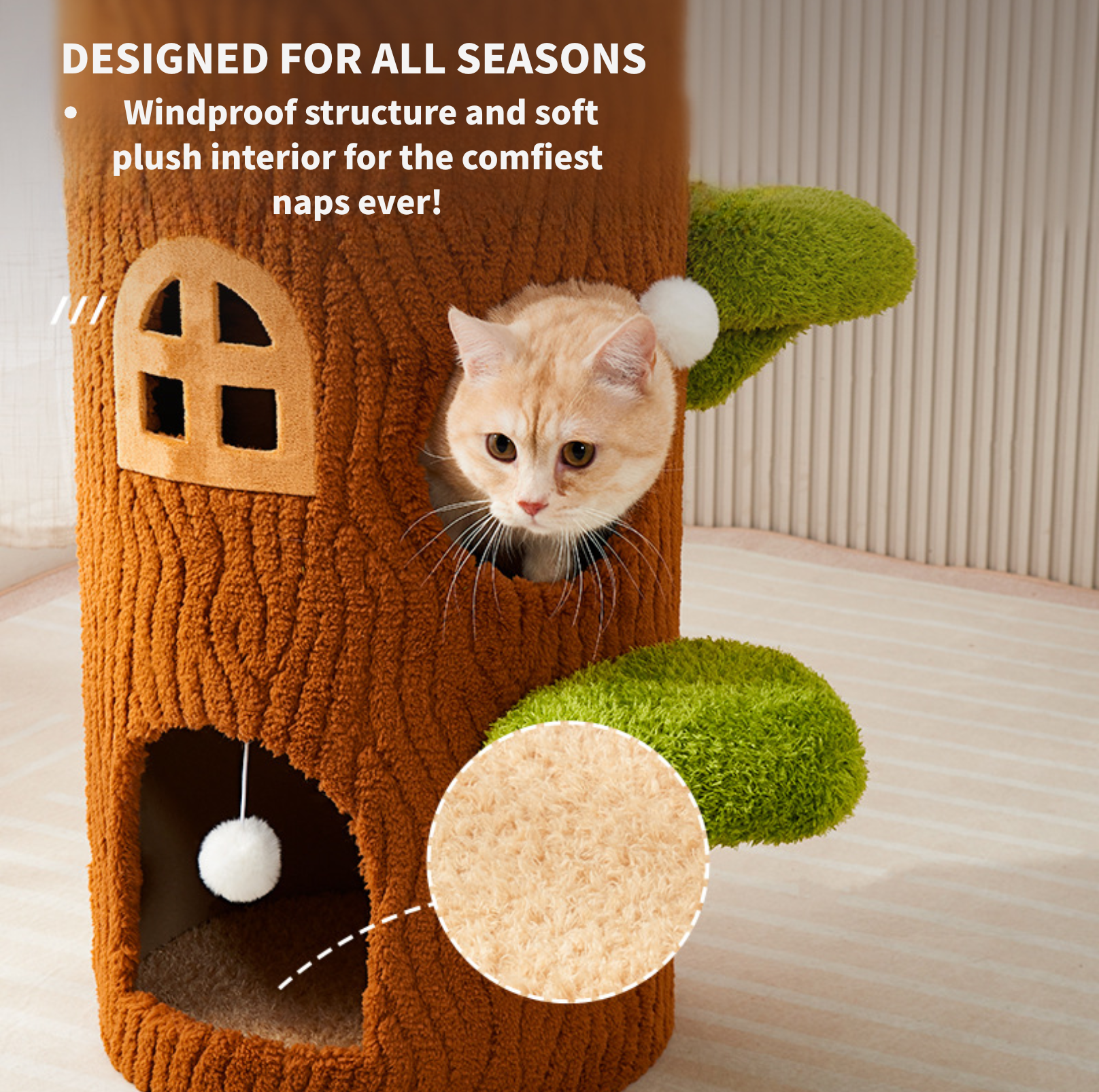 Tree Trunk Cat Tower – Cozy Hideaway & Scratcher in One - {{product.type}} - PawPawUp