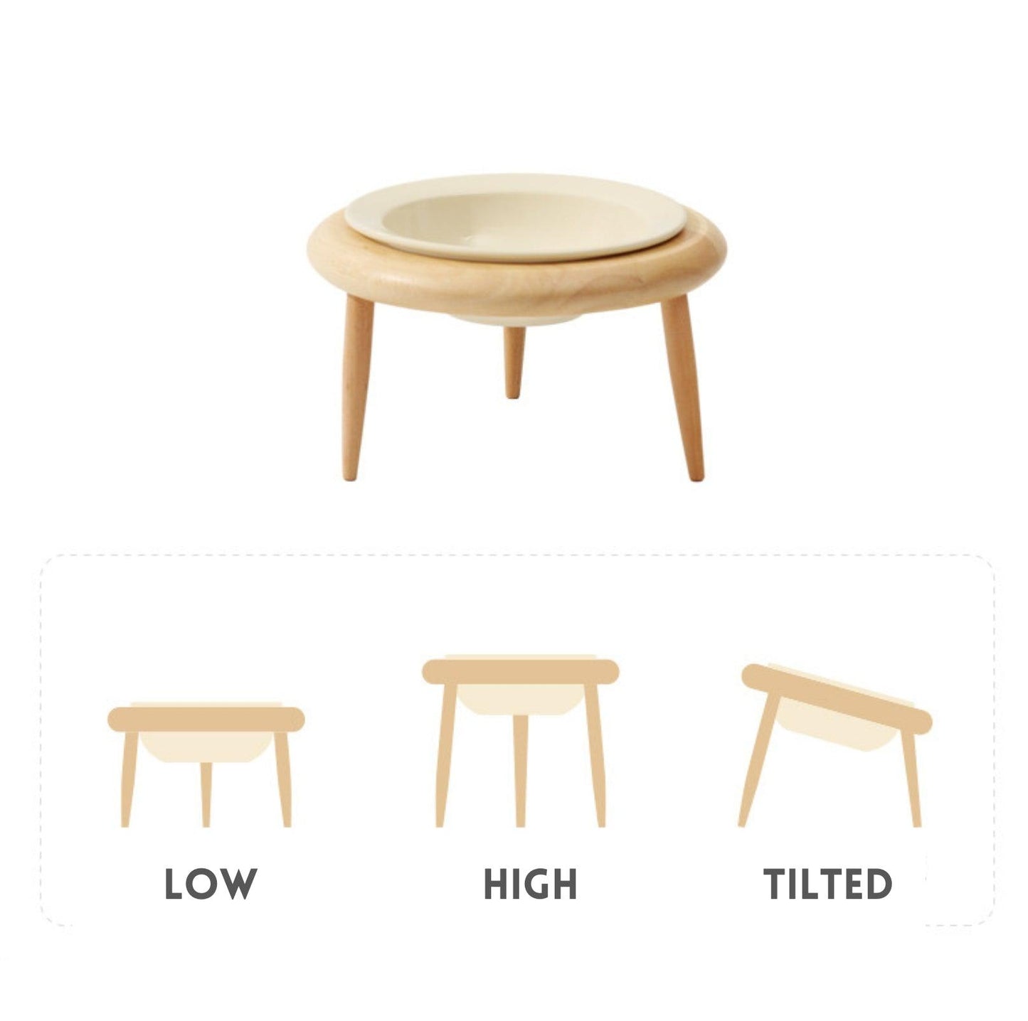 UFO Styled Tilted Cat and Dog Bowl with Elevated Stand - {{product.type}} - PawPawUp