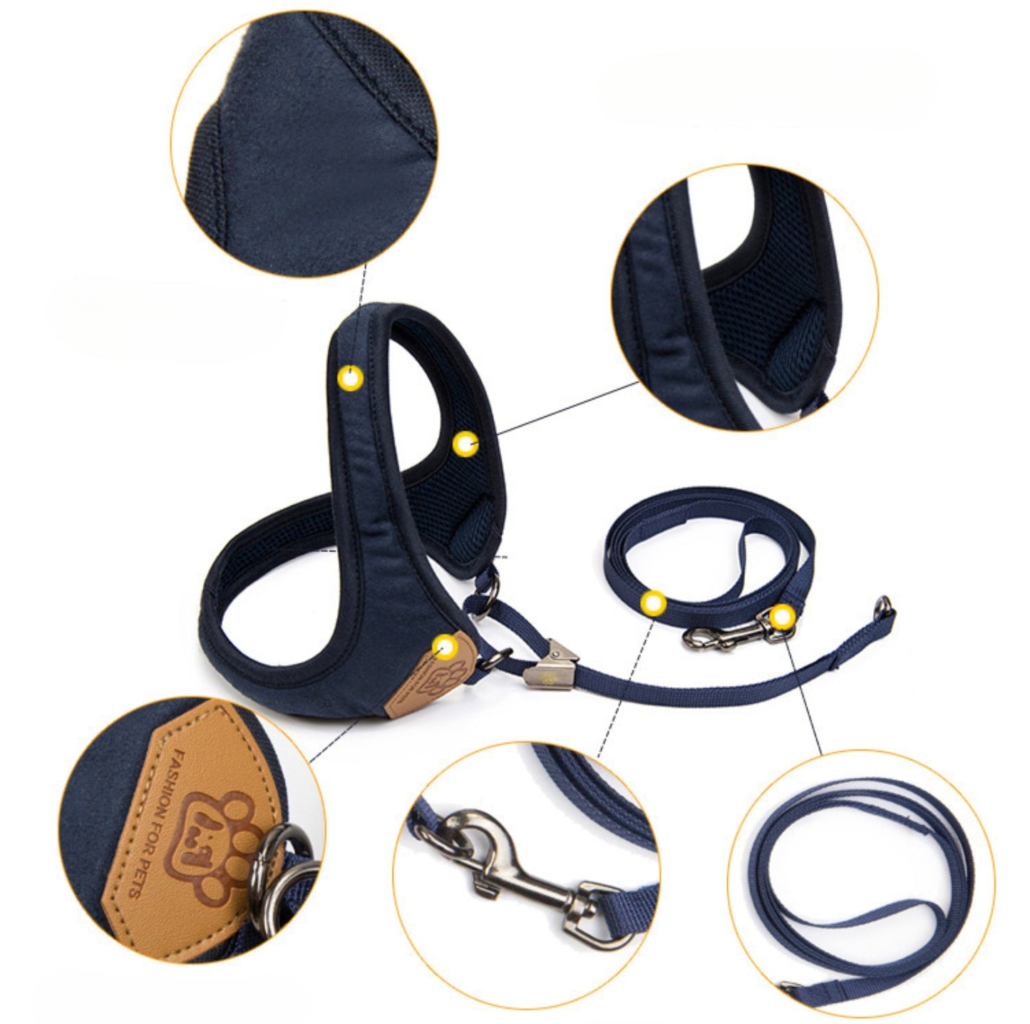 V-Shaped Dog Vest Harness with Leash - {{product.type}} - PawPawUp