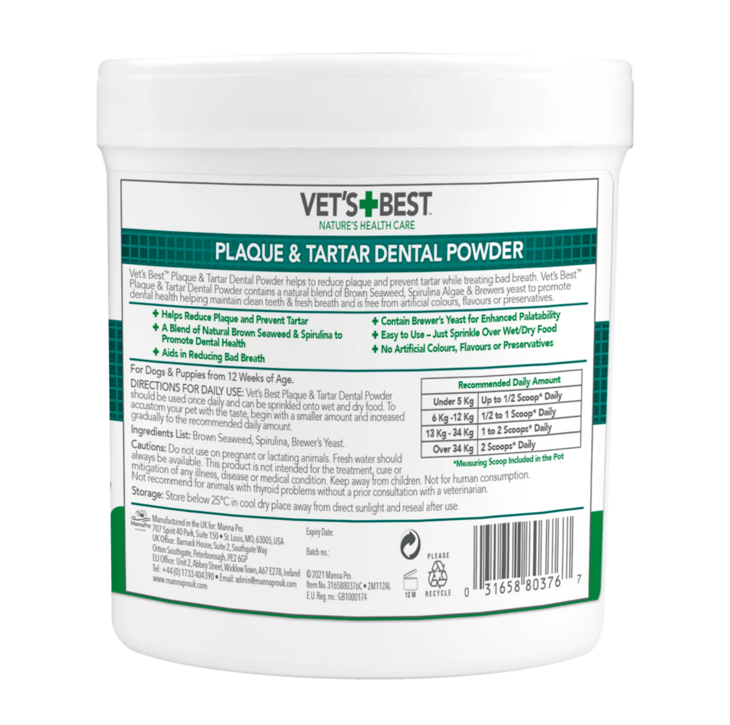VET'S BEST Dental Powder For Dogs - {{product.type}} - PawPawUp