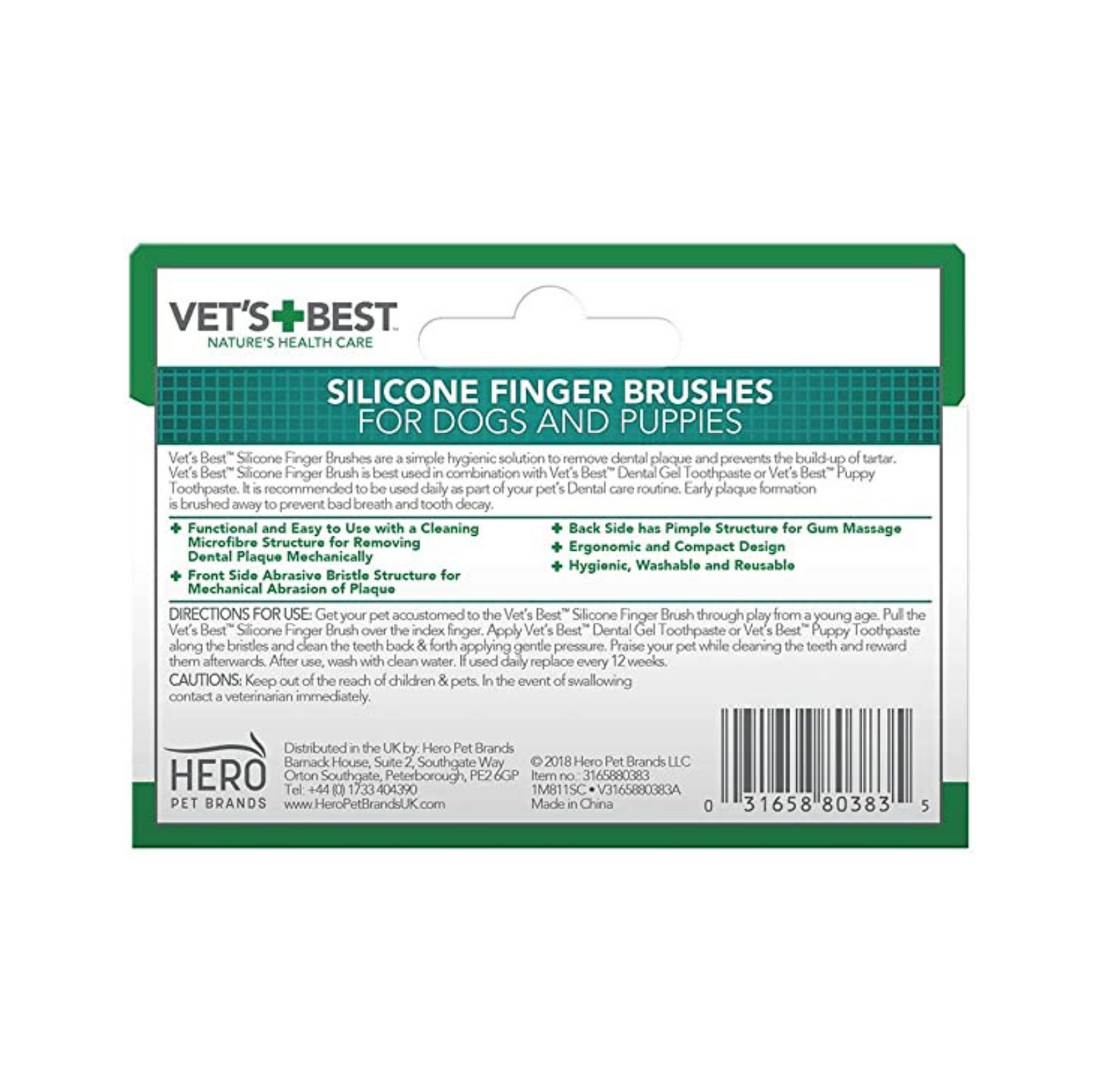 VET'S BEST Dental Silicone Finger Toothbrushes - {{product.type}} - PawPawUp