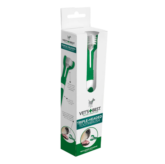VET'S BEST Triple Headed Toothbrush For Dogs - {{product.type}} - PawPawUp