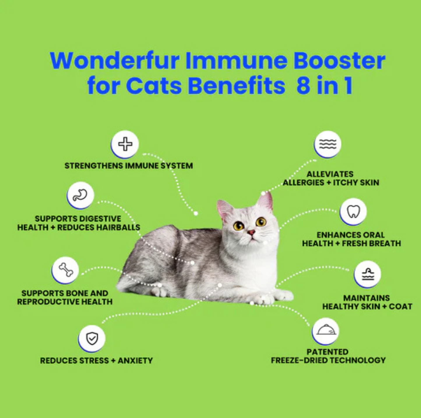 Wonderfur Bites Immune Booster for Cats- Freeze Dried Functional Yogurt Bites - {{product.type}} - PawPawUp