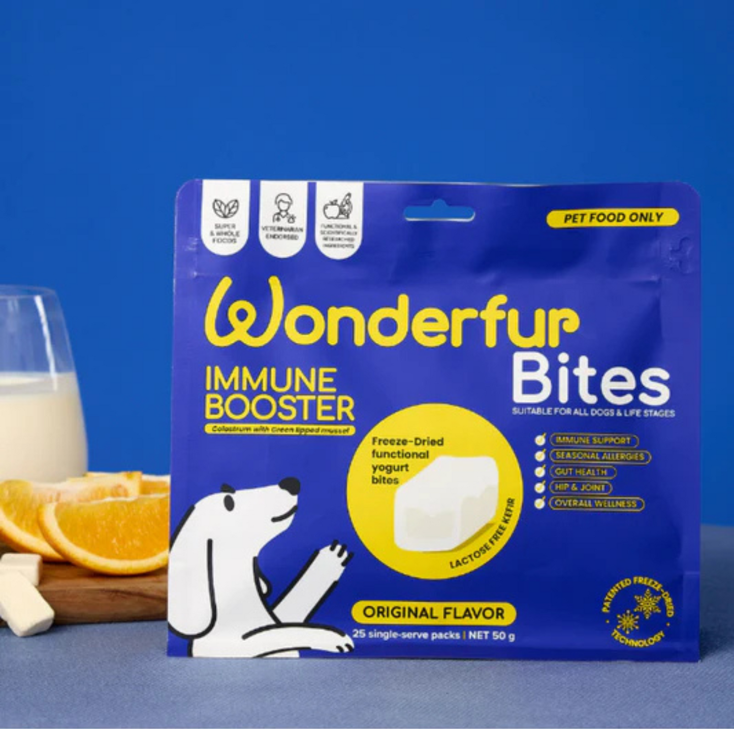 Wonderfur Bites Immune Booster for Dogs - Freeze-Dried Functional Yogurt Bites - {{product.type}} - PawPawUp