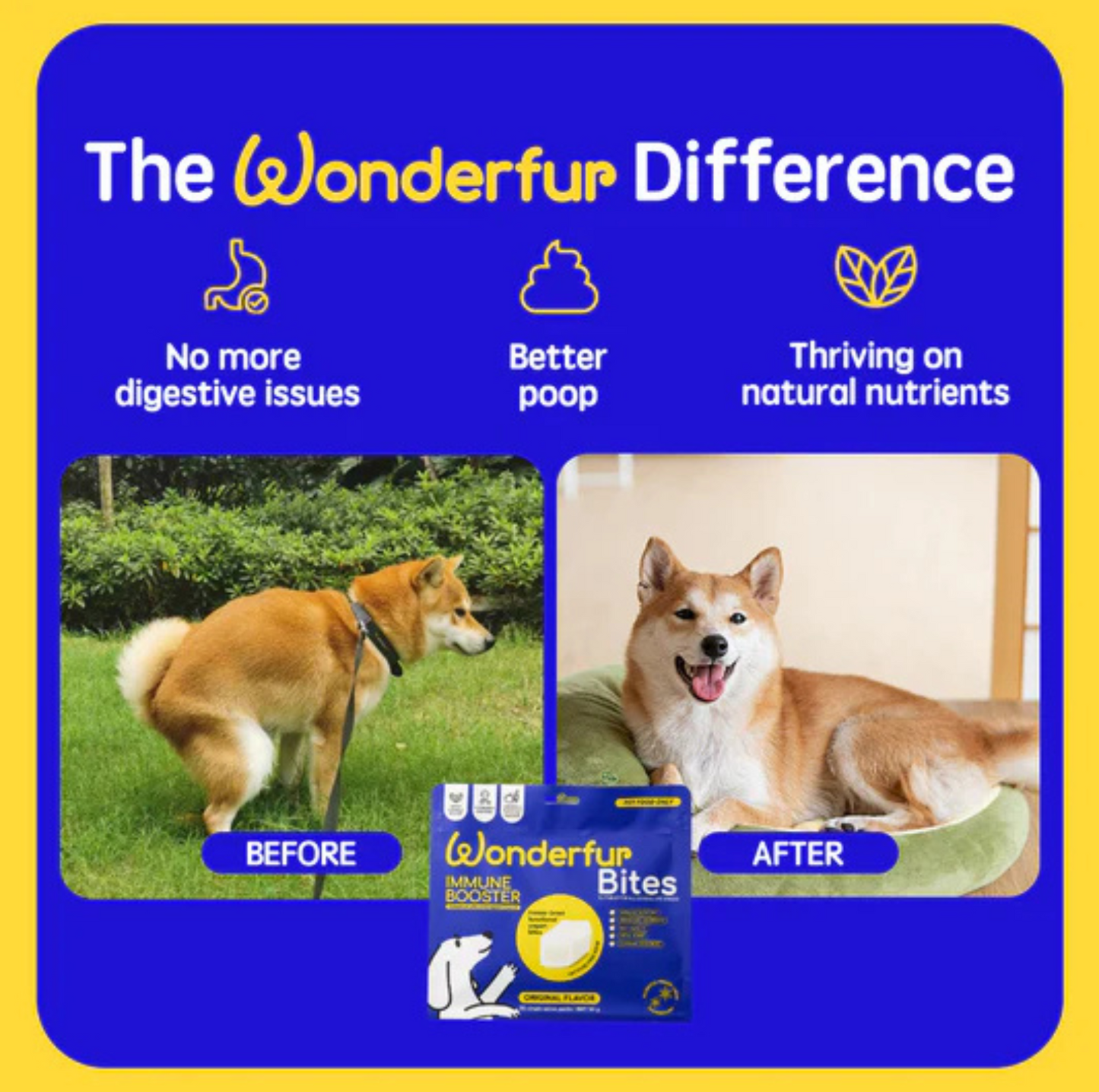 Wonderfur Bites Immune Booster for Dogs - Freeze-Dried Functional Yogurt Bites - {{product.type}} - PawPawUp