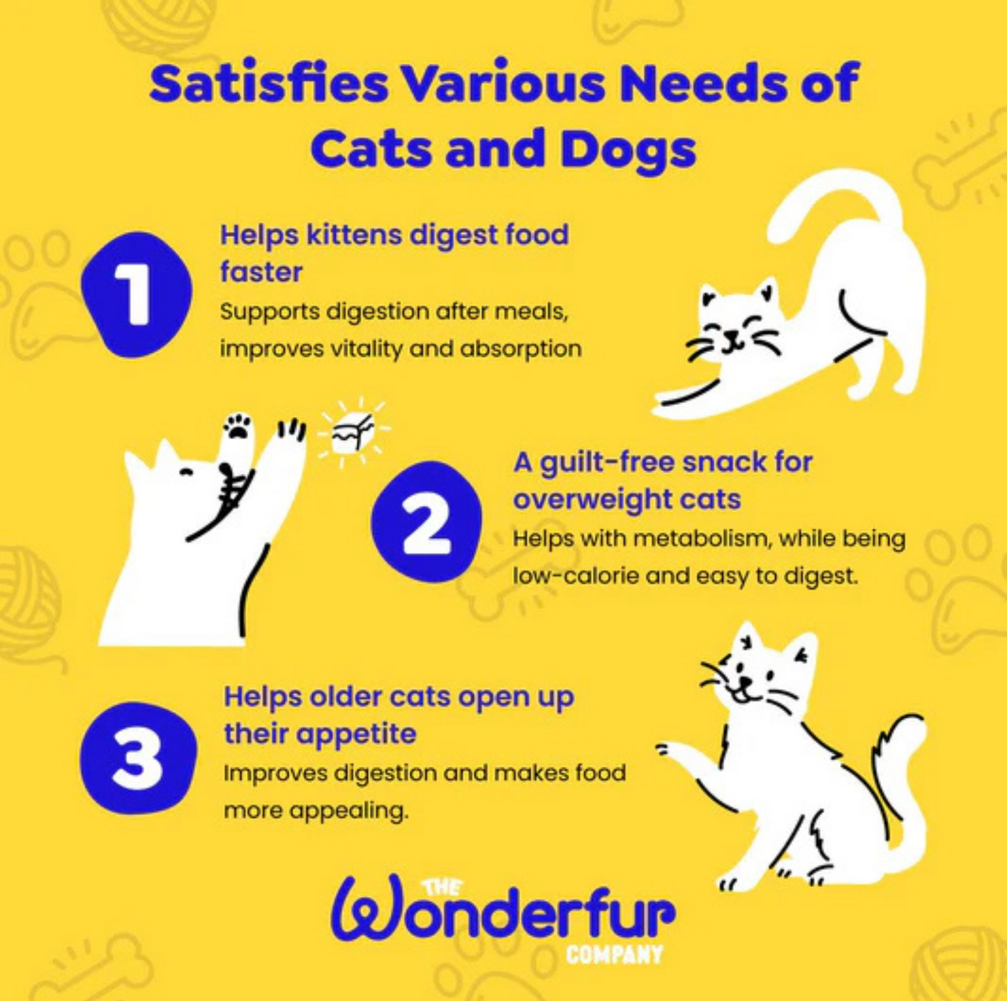 Wonderfur Bites Senior Support for Cats - Freeze-Dried Functional Yogurt Bites - {{product.type}} - PawPawUp