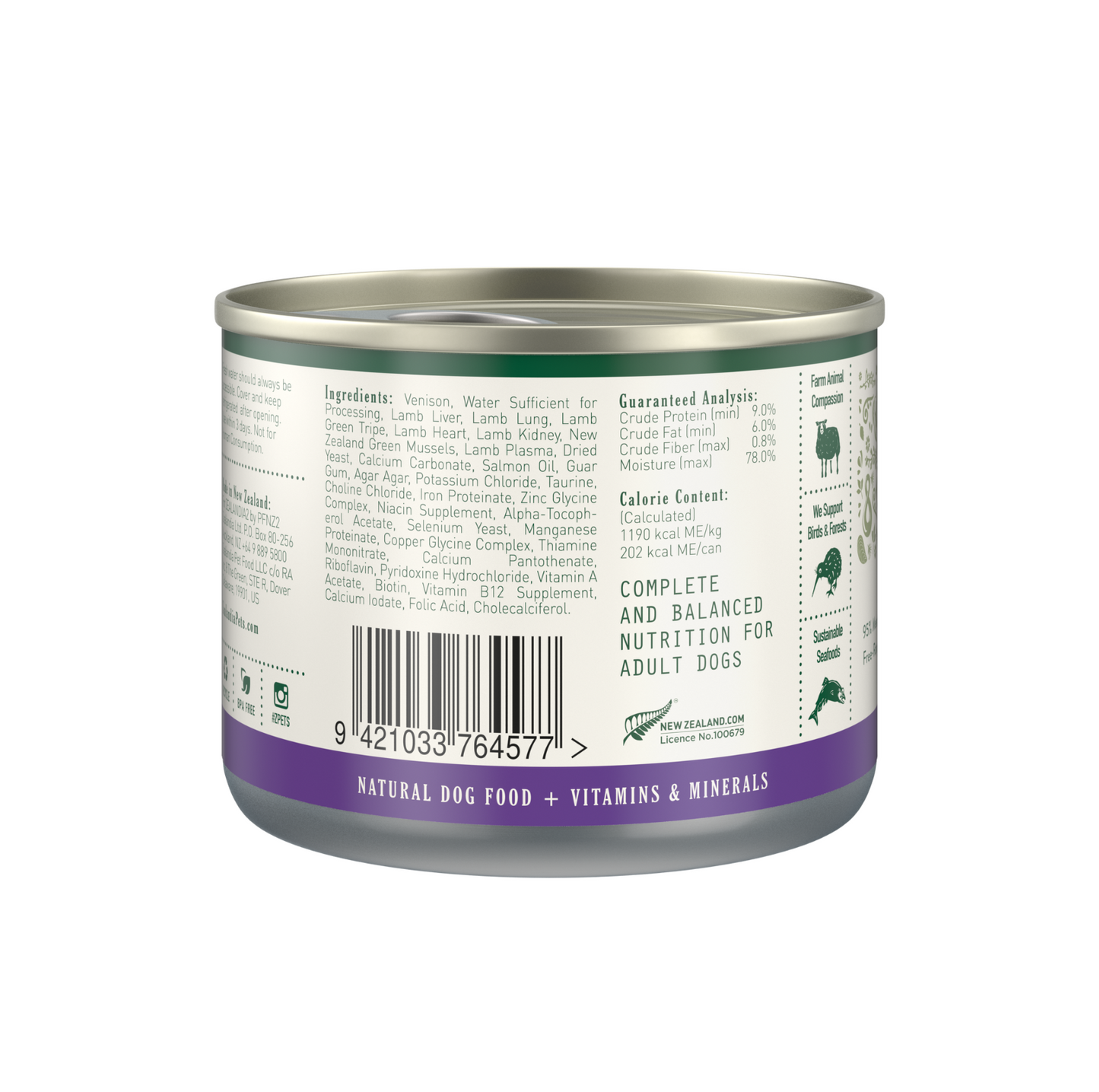 Zealandia Grain Free Venison Pate Adult Dog Wet Food 170g - {{product.type}} - PawPawUp