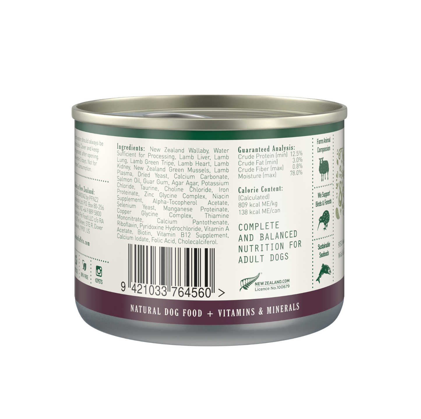 Zealandia Grain Free Wallaby Pate Adult Dog Wet Food 170g - {{product.type}} - PawPawUp