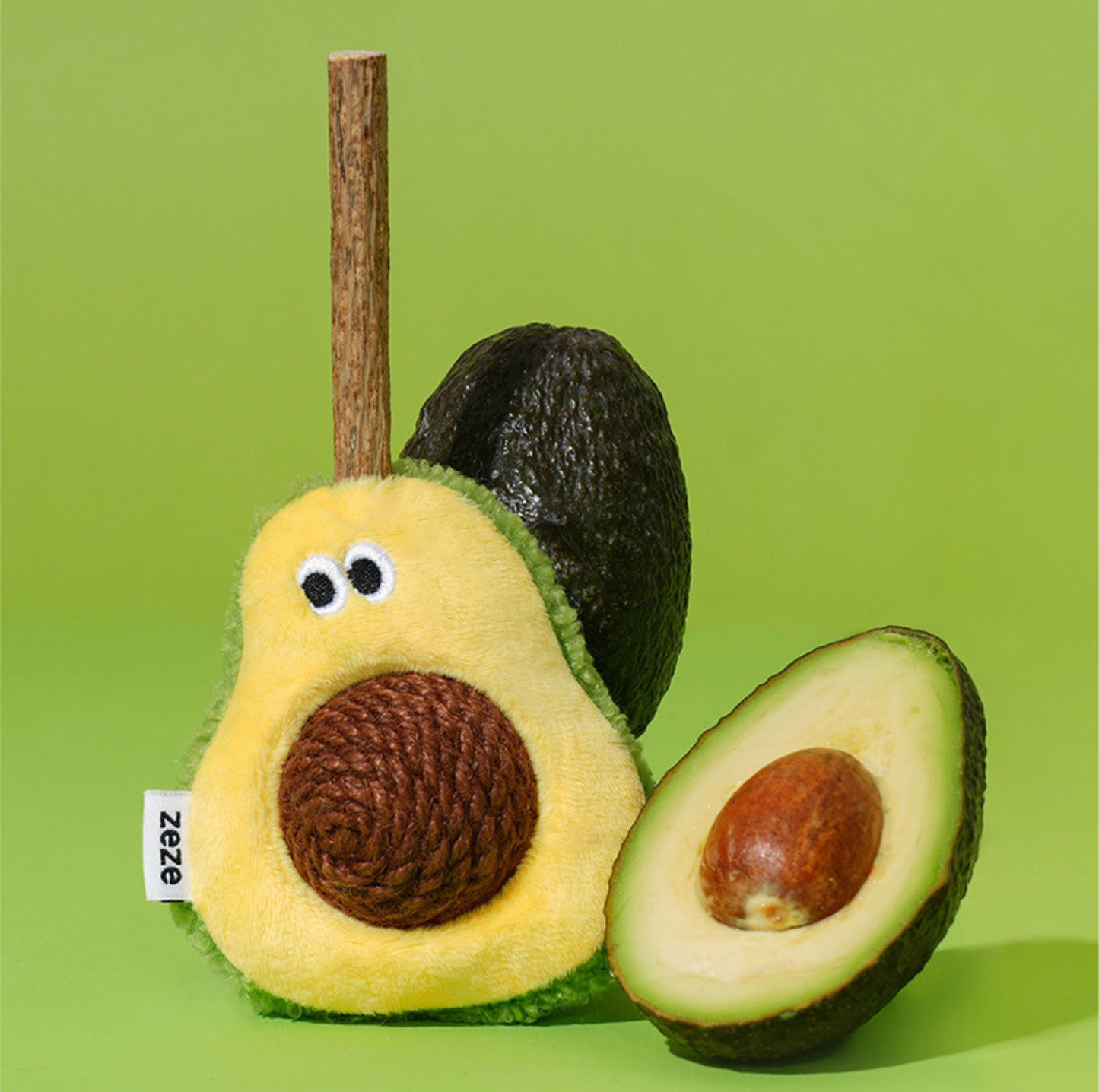 Zeze Avocado Cat Toy – Silvervine Stick & Sisal Ball Combo - {{product.type}} - PawPawUp