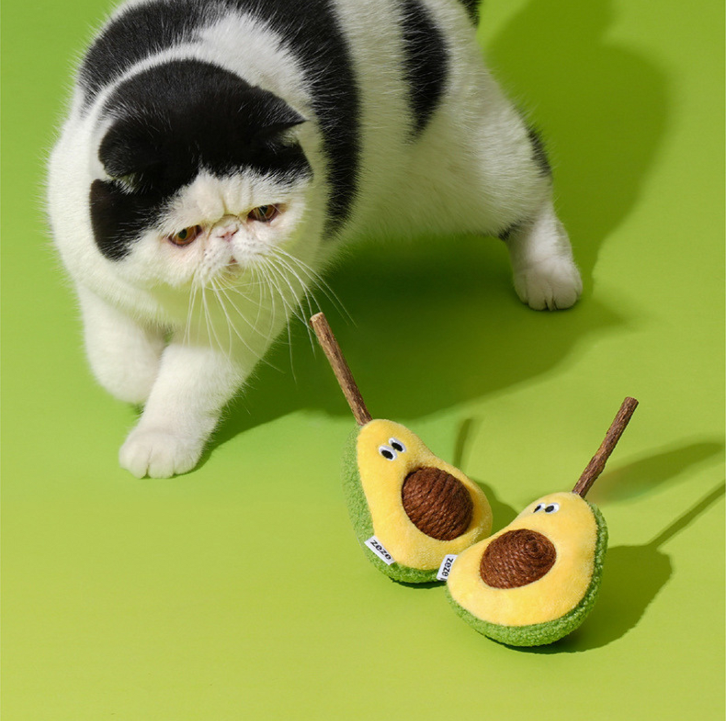 Zeze Avocado Cat Toy – Silvervine Stick & Sisal Ball Combo - {{product.type}} - PawPawUp