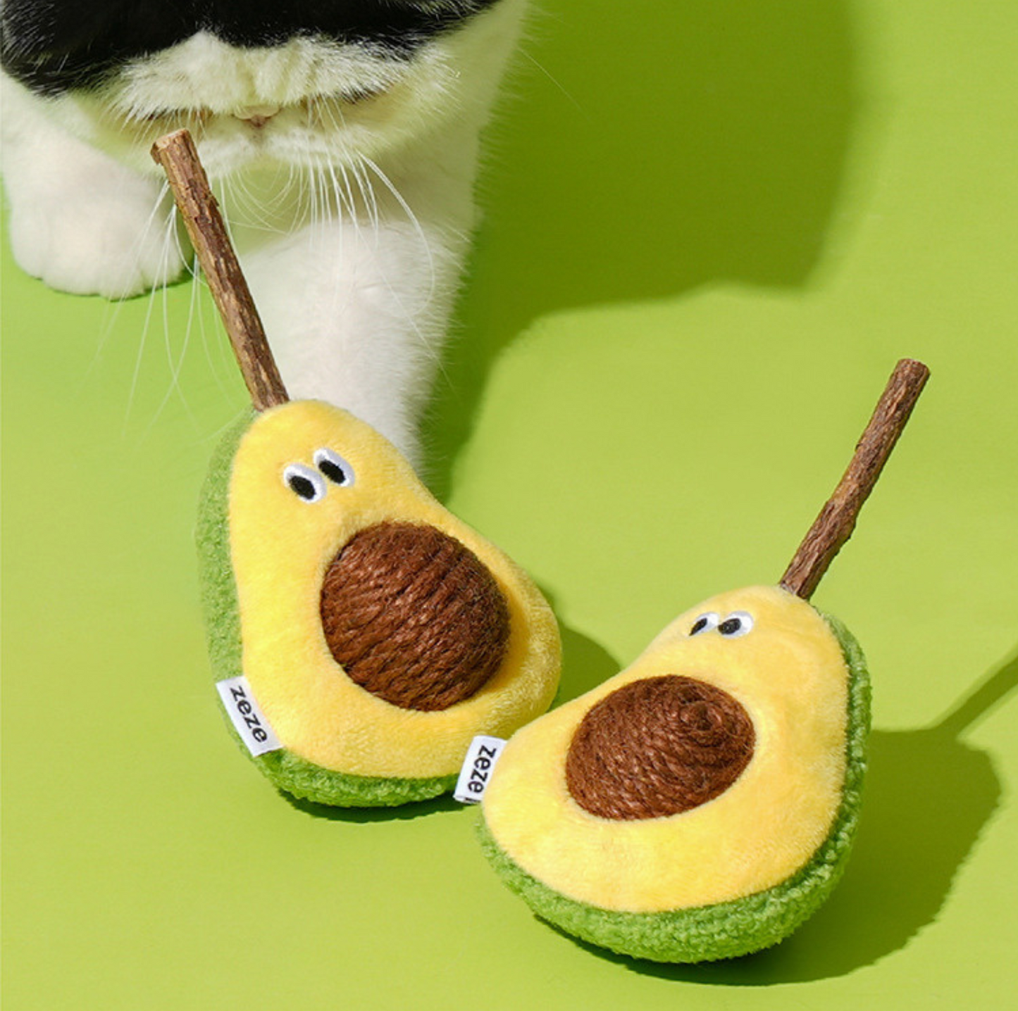 Zeze Avocado Cat Toy – Silvervine Stick & Sisal Ball Combo - {{product.type}} - PawPawUp