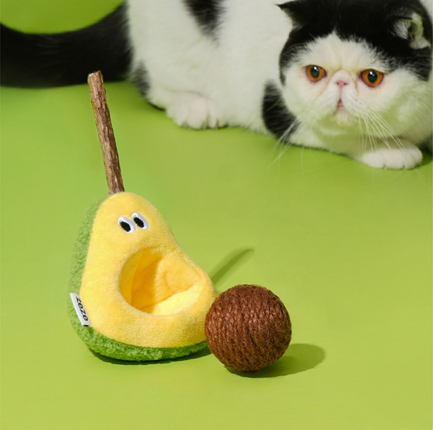 Zeze Avocado Cat Toy – Silvervine Stick & Sisal Ball Combo - {{product.type}} - PawPawUp
