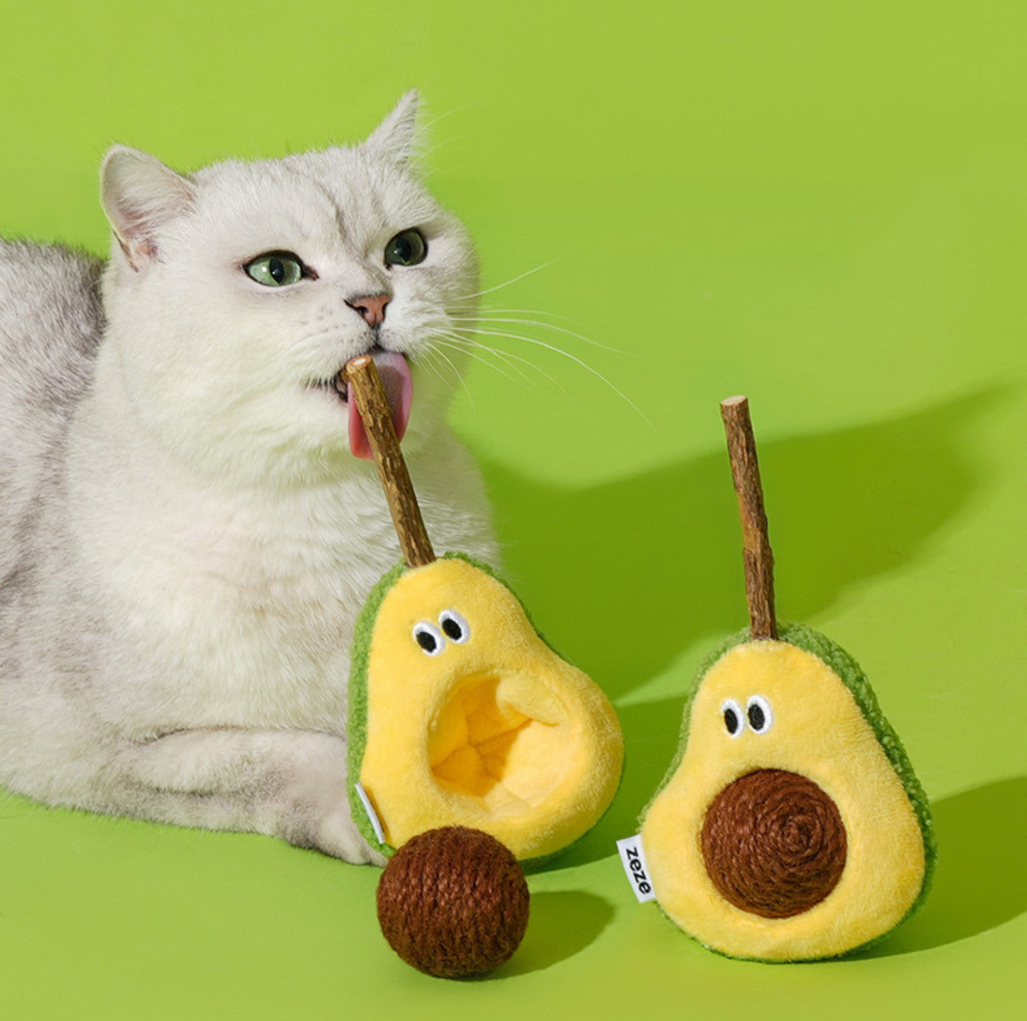 Zeze Avocado Cat Toy – Silvervine Stick & Sisal Ball Combo - {{product.type}} - PawPawUp
