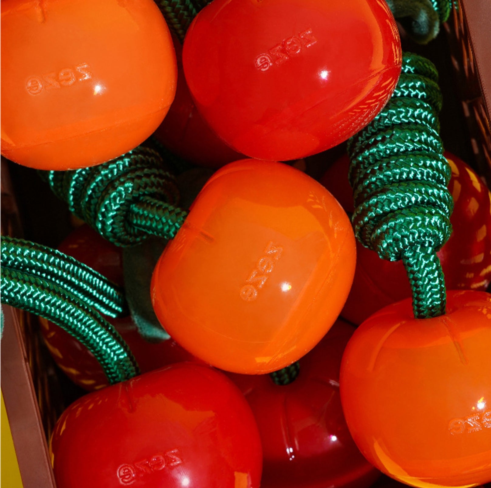 ZeZe Crystal Fruit Rope Chew Toy – Cherry & Orange (TPR Dental Tug Toy for Dogs) - {{product.type}} - PawPawUp