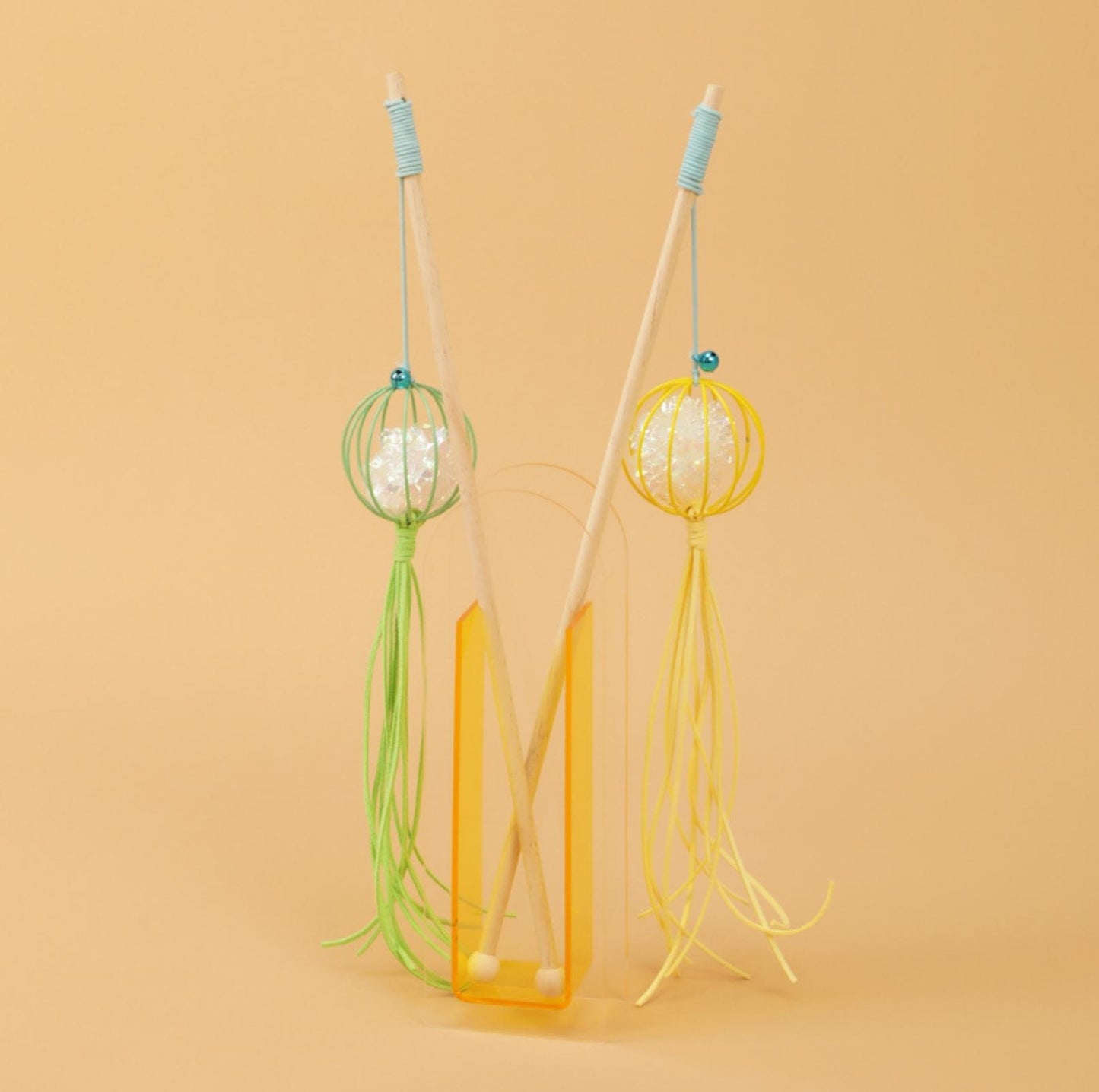 Suede Tasseled Lantern-Styled Cat Stick Cat Toys