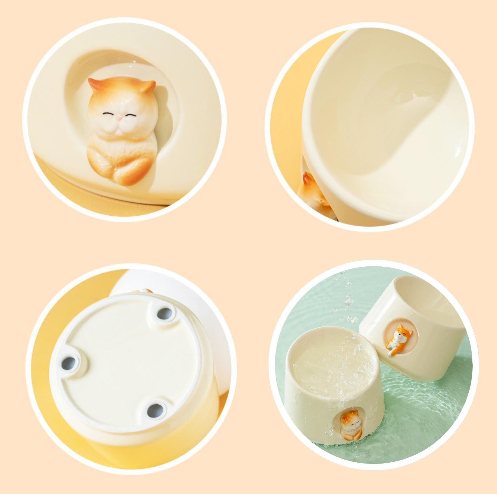 Adorable 3D Ceramic Cat Bowls Small Dog Bowls - {{product.type}} - PawPawUp