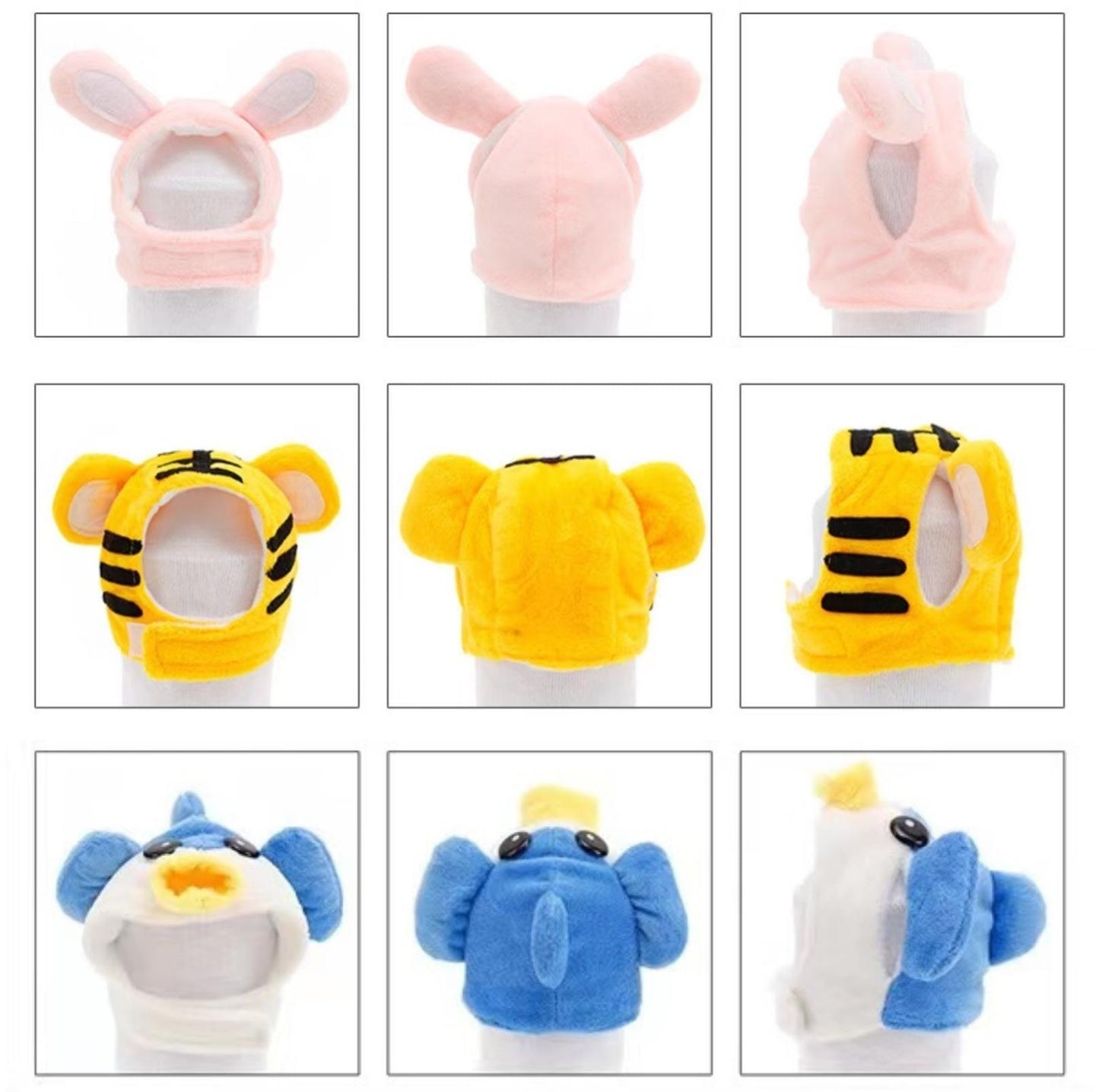 3D Cartoon Animal Velvet Pet Headdress for Festivals & Parties - {{product.type}} - PawPawUp