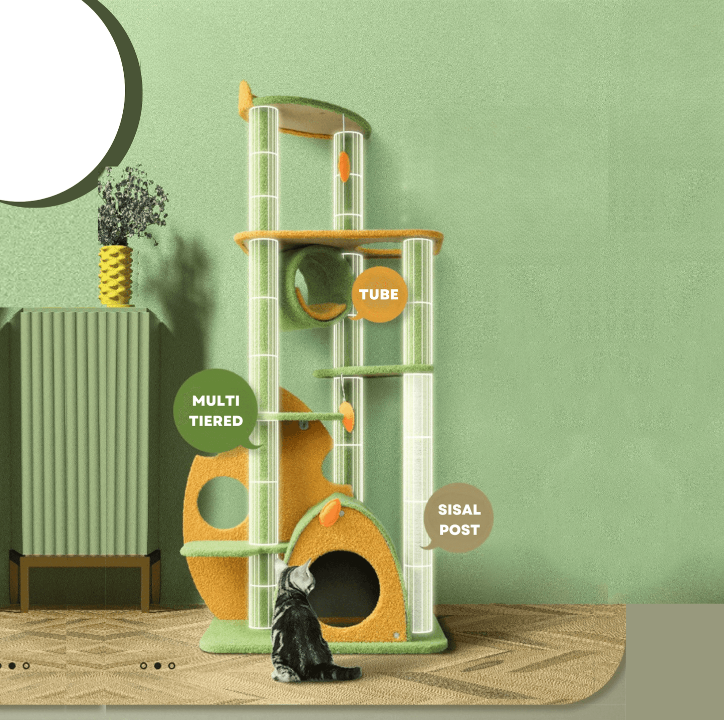 Tropical Rainforest Climbing Frame Cat Tree With Scratching Posts - {{product.type}} - PawPawUp
