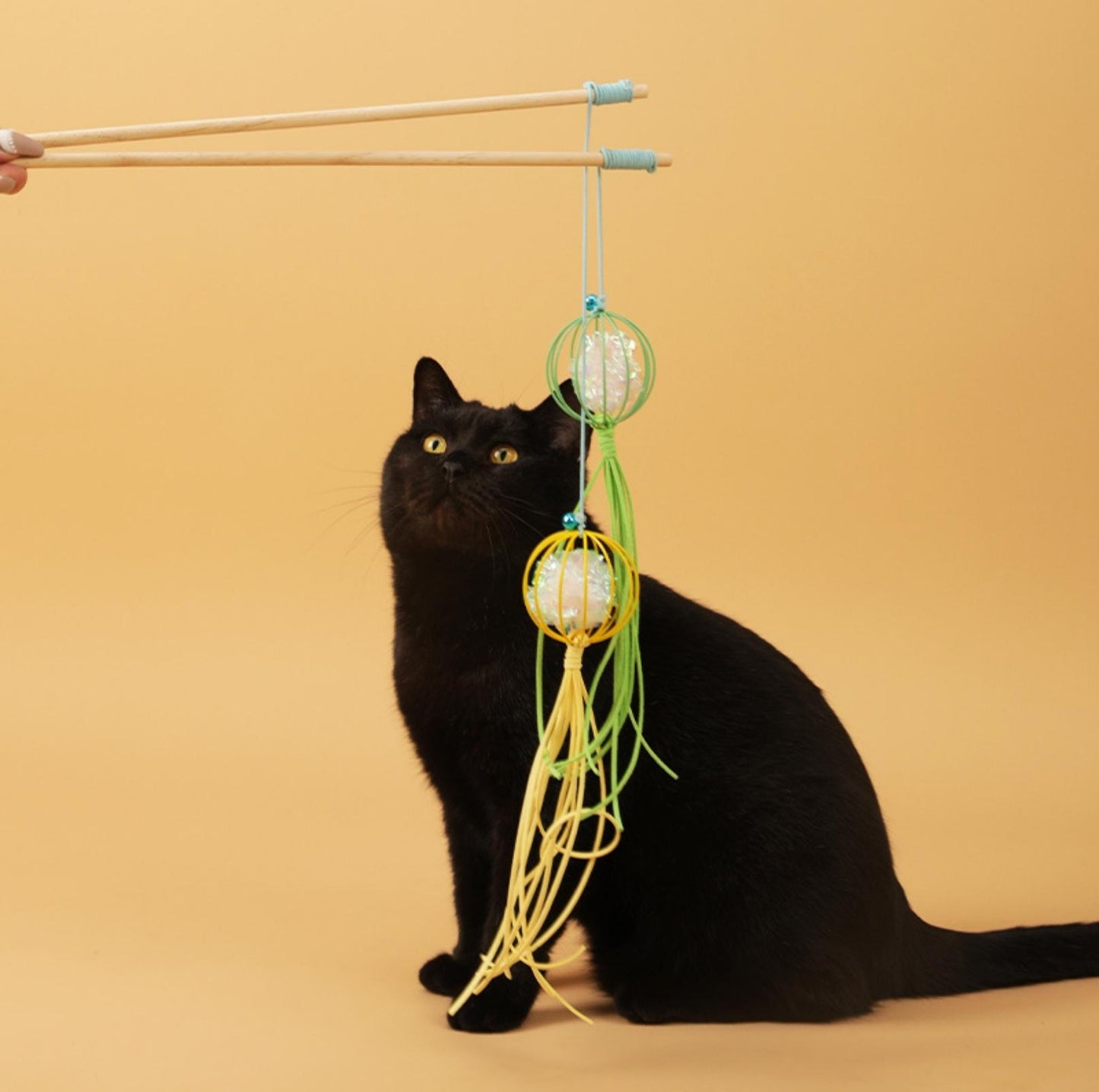 Suede Tasseled Lantern-Styled Cat Stick Cat Toys