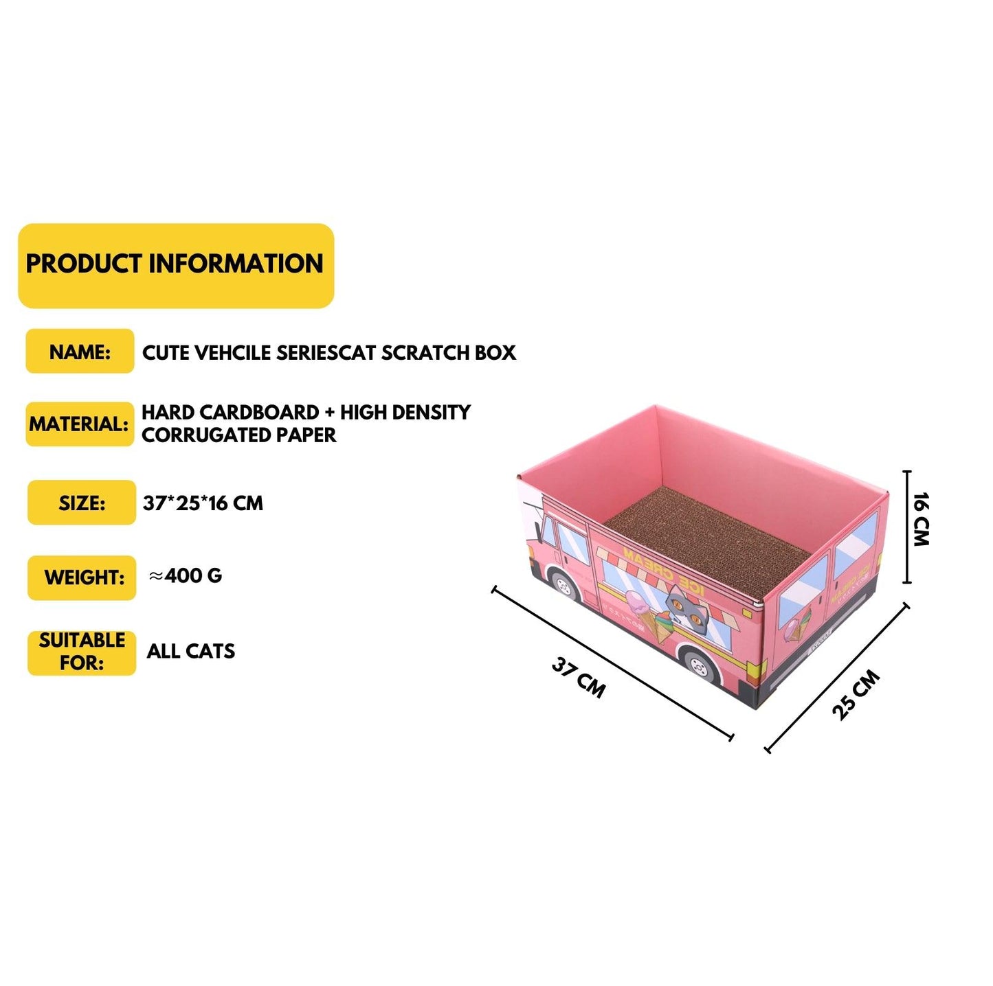 Cute Vehicle Series Scratch Box Cat Scratcher - {{product.type}} - PawPawUp