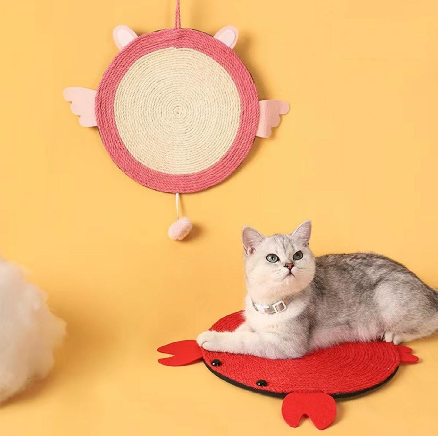 Angel Sisal Cat Scratching Mat | Eco-Friendly Hemp Rope Cat Scratcher - {{product.type}} - PawPawUp