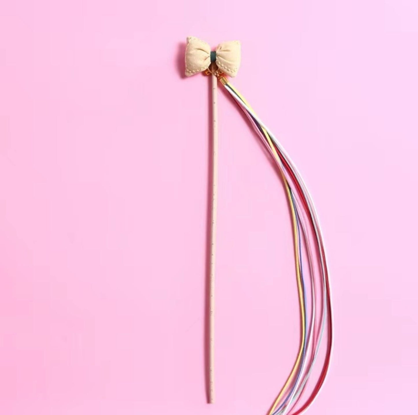 Bow Style Cat Stick With Long Tassel Cat Toy for Interactive Play - {{product.type}} - PawPawUp