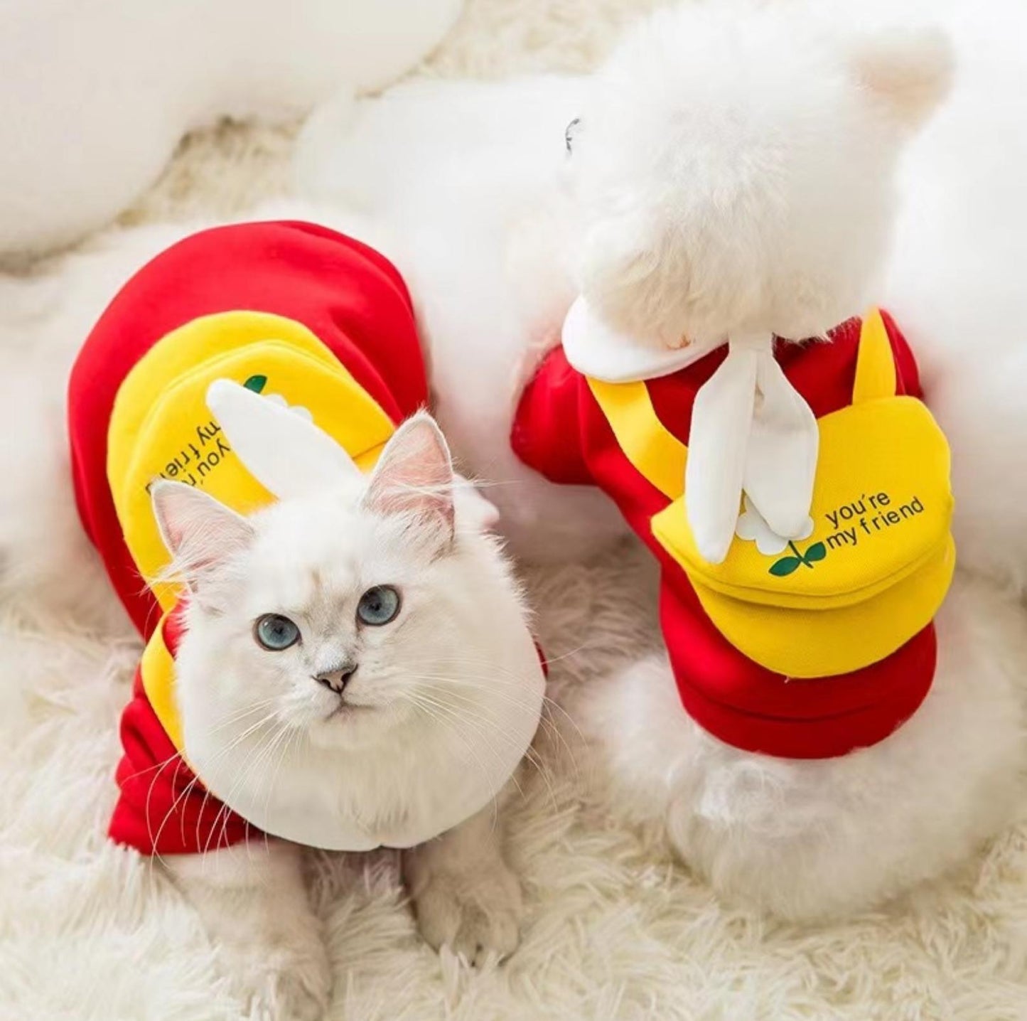Cartoon Dog and Cat Warm Sweater With Crossbody Bag Pet Apparels - {{product.type}} - PawPawUp