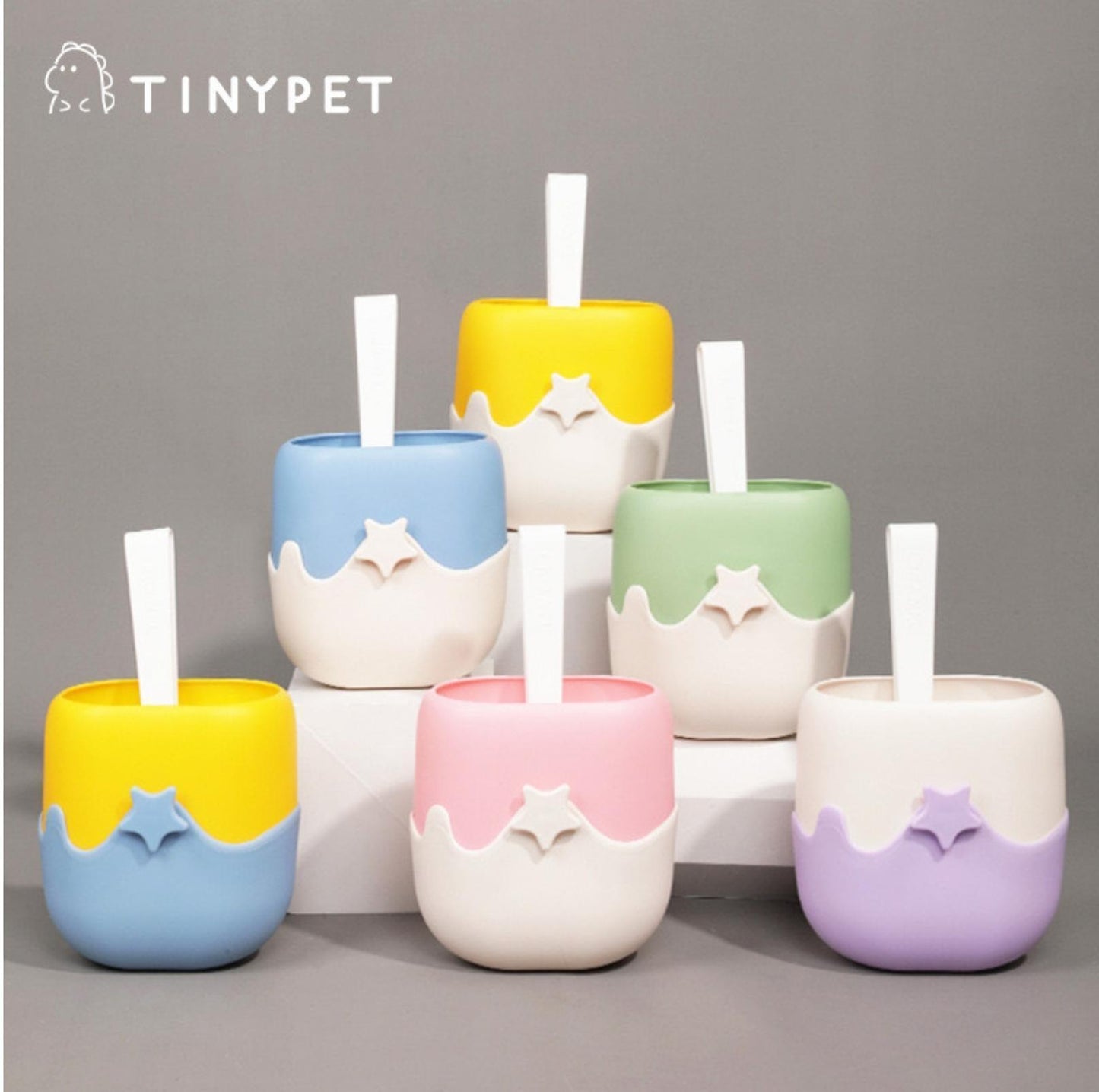 Tinypet Ice Cream Style Cat Litter Scoop Set with Holder - {{product.type}} - PawPawUp