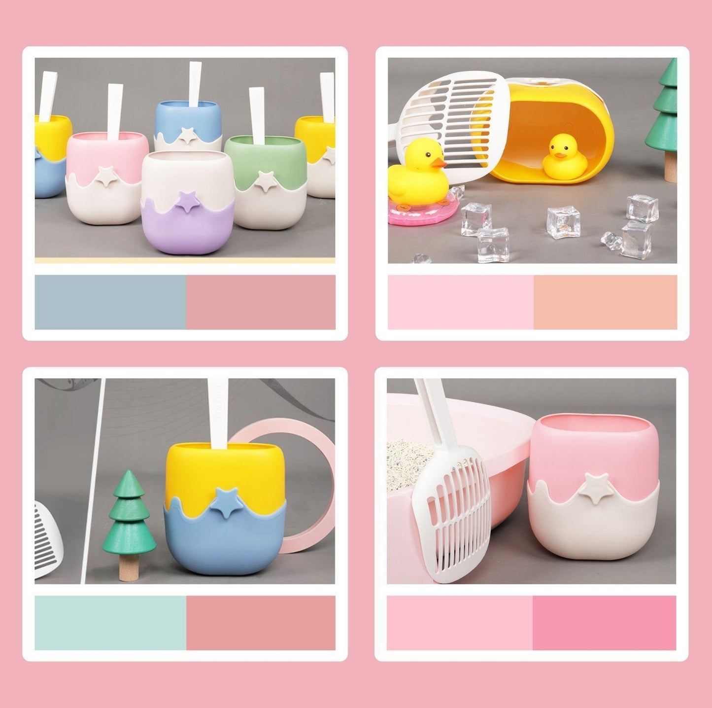Tinypet Ice Cream Style Cat Litter Scoop Set with Holder - {{product.type}} - PawPawUp