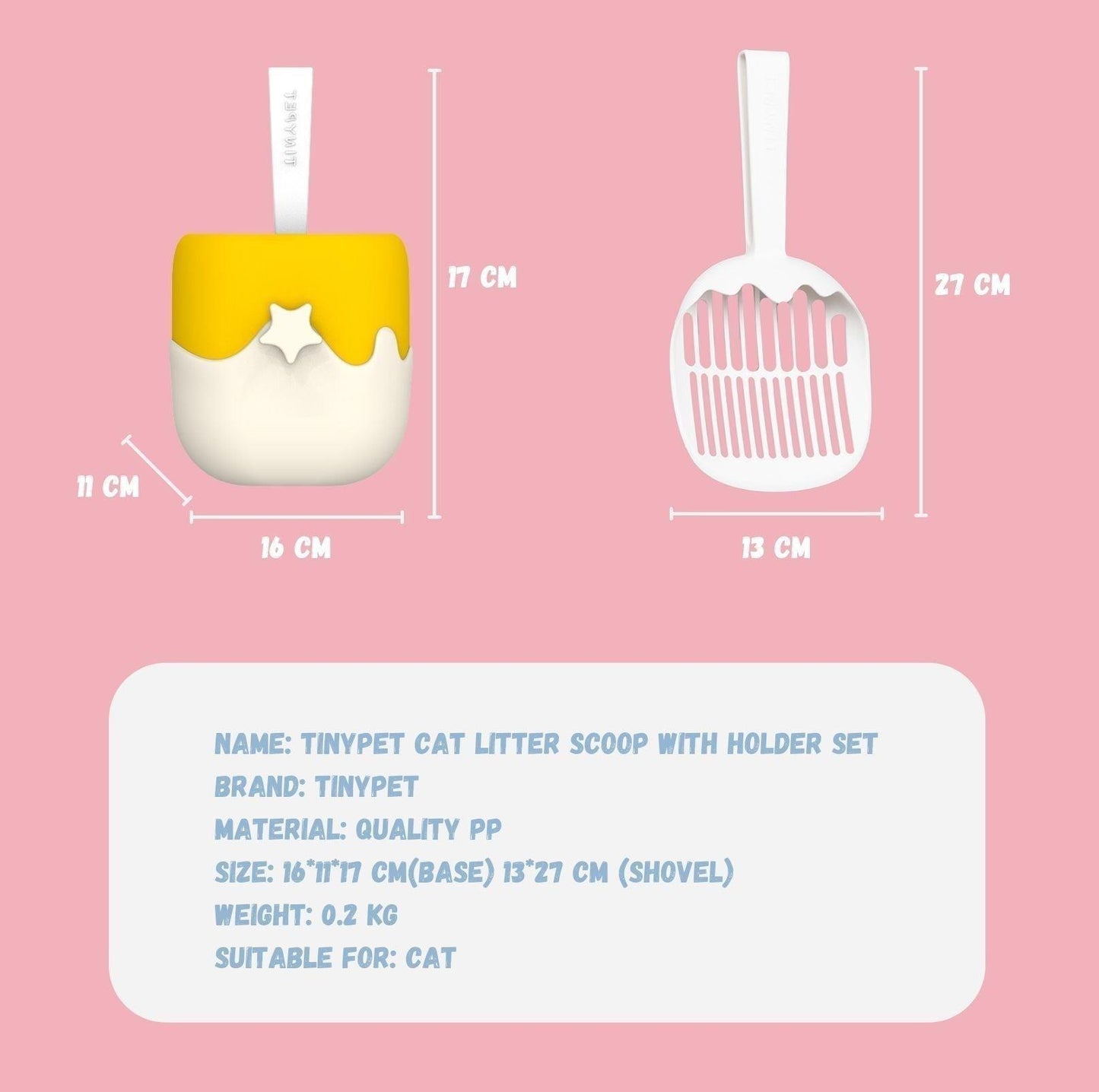 Tinypet Ice Cream Style Cat Litter Scoop Set with Holder - {{product.type}} - PawPawUp