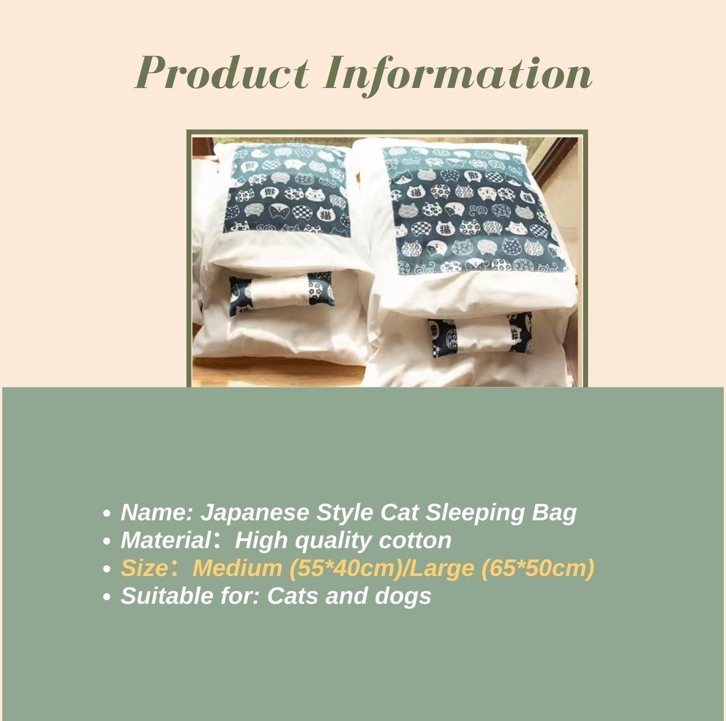Japanese Style Sleeping Bag Cat Bed - {{product.type}} - PawPawUp
