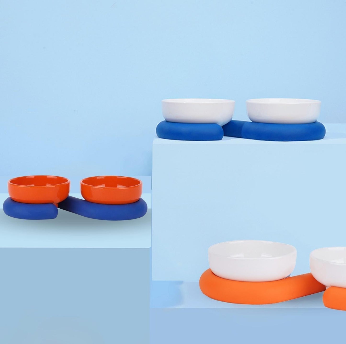 ZeZe Circle Pet Double Cat Bowls and Dog Bowls - {{product.type}} - PawPawUp