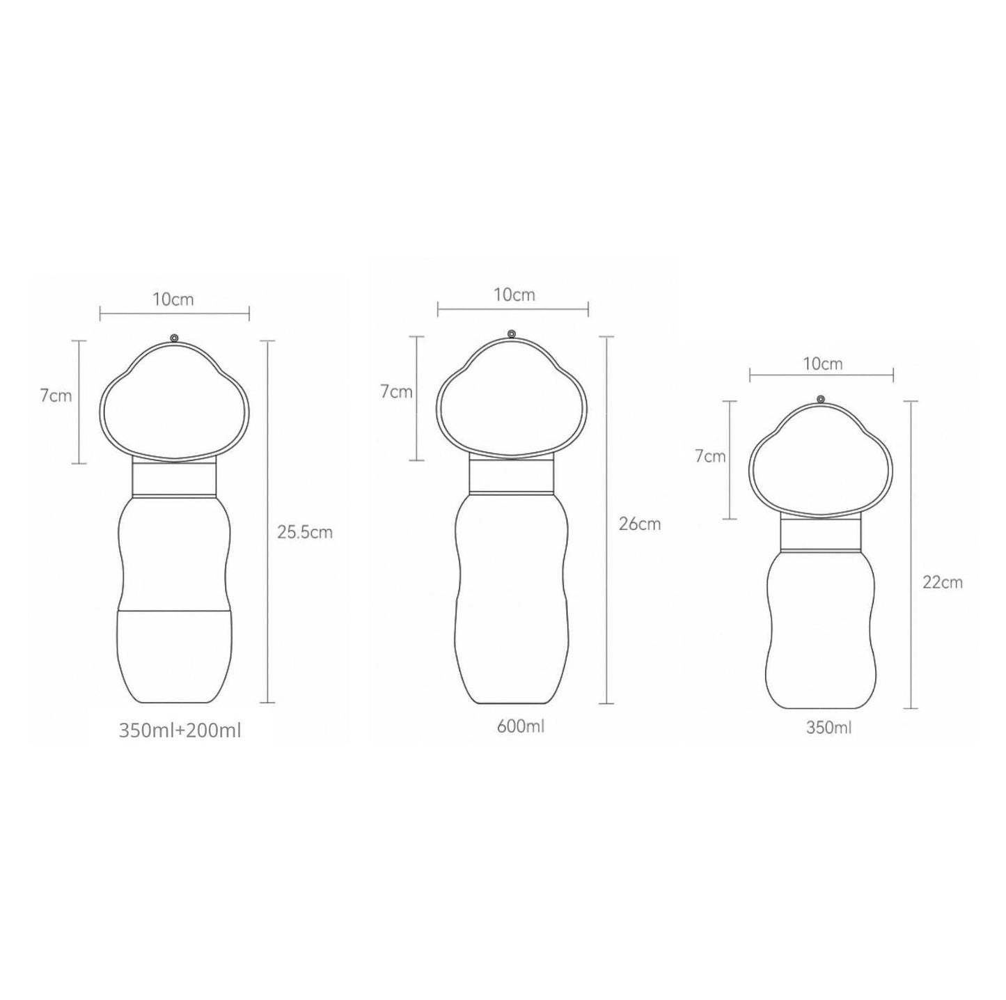 Cloud Style 2 In 1 Portable Pet Water Bottle And Food Feeder - {{product.type}} - PawPawUp