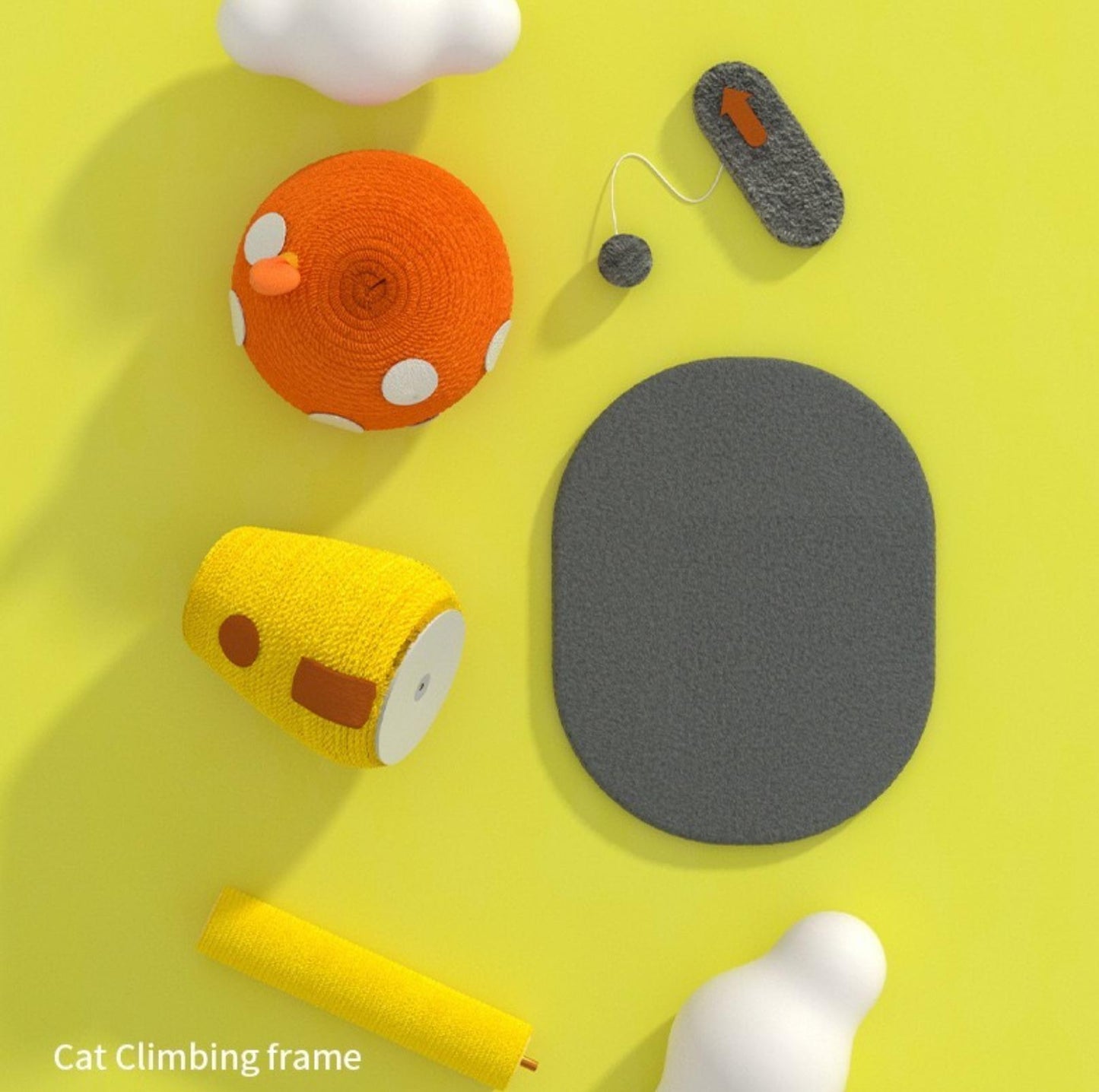 Colourful Mushroom Cat Scratching Post Small Cat Tree - {{product.type}} - PawPawUp