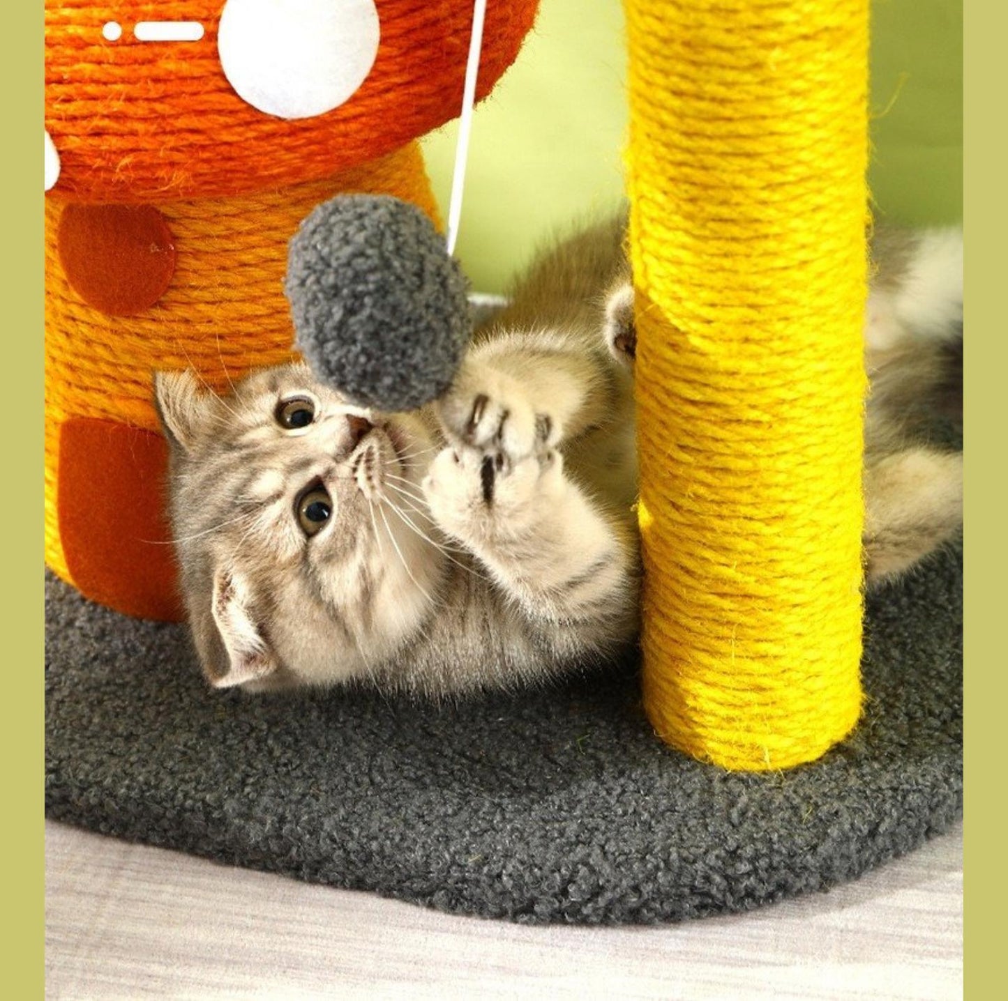 Colourful Mushroom Cat Scratching Post Small Cat Tree - {{product.type}} - PawPawUp