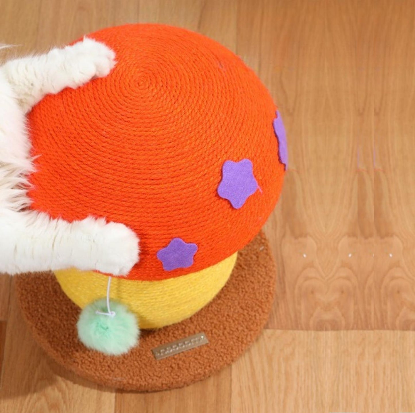 Colourful Mushroom Cat Scratching Post with Dangling Toy - Cat Scratcher - {{product.type}} - PawPawUp