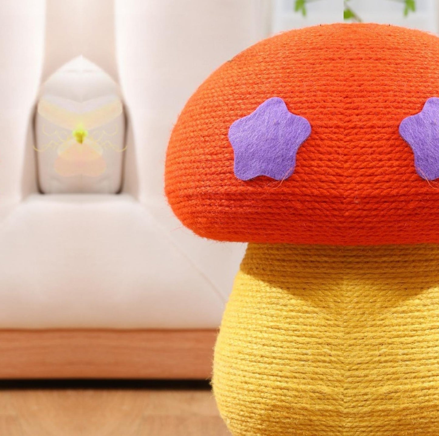 Colourful Mushroom Cat Scratching Post with Dangling Toy - Cat Scratcher - {{product.type}} - PawPawUp